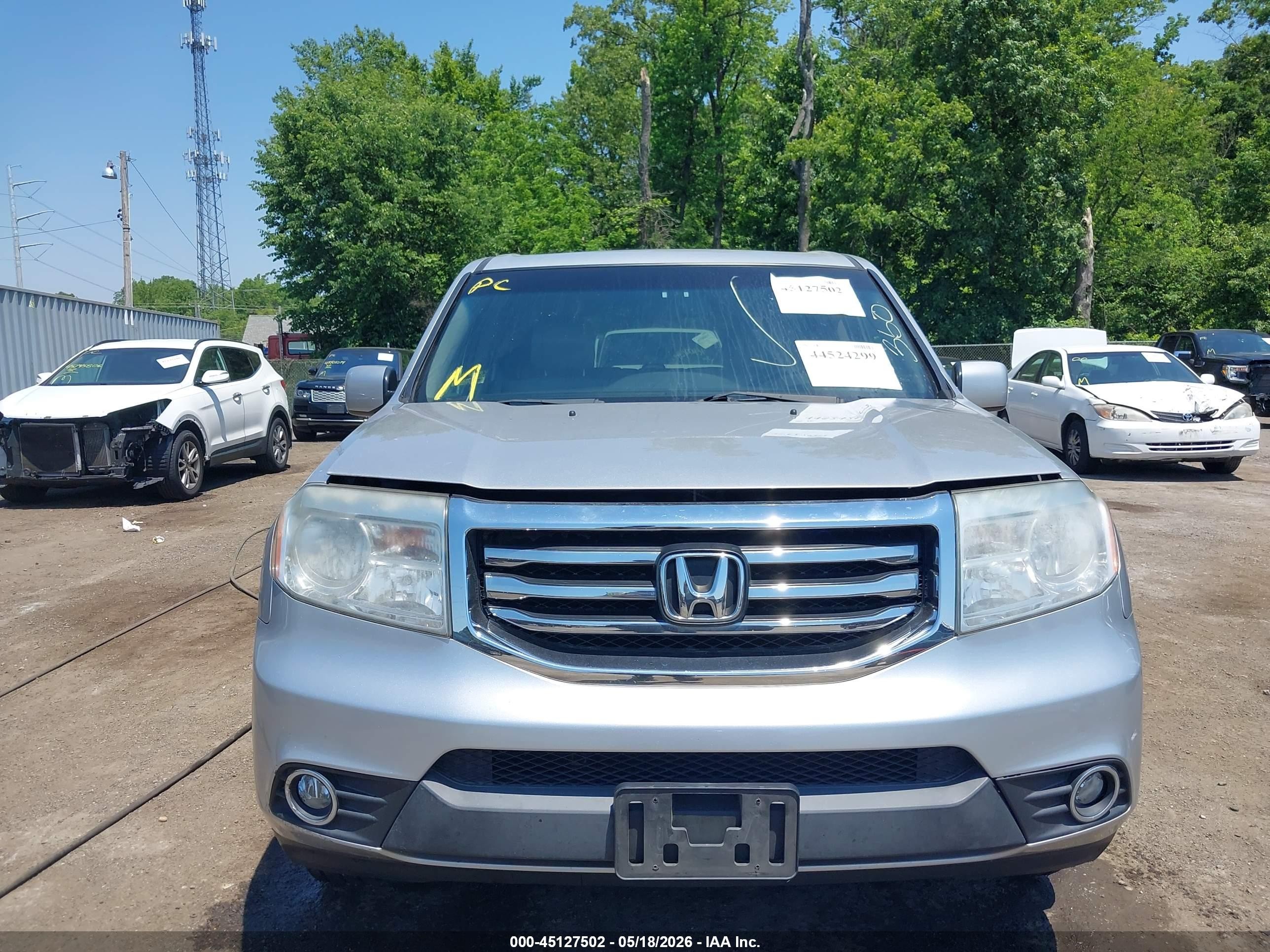2014 Honda Pilot Ex-l Silver vin: 5FNYF4H72EB035450