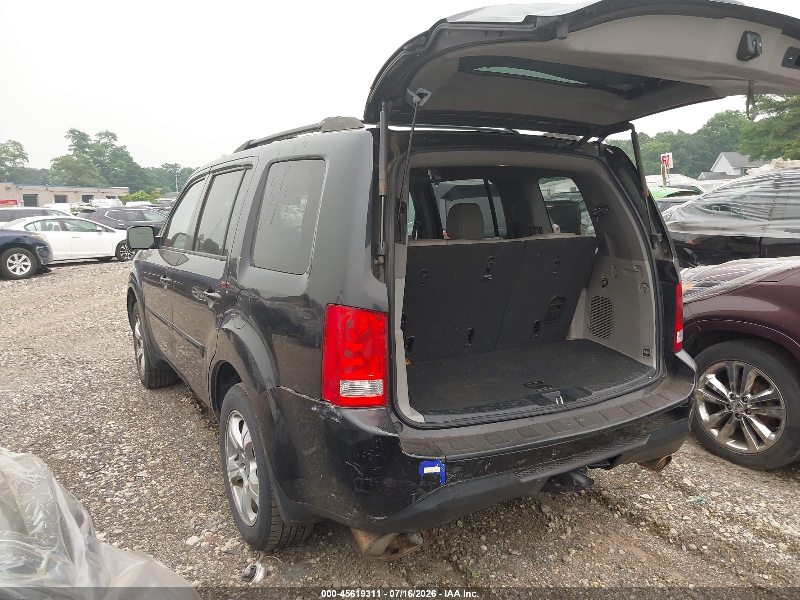 2012 Honda Pilot Ex-l Black vin: 5FNYF4H73CB072715