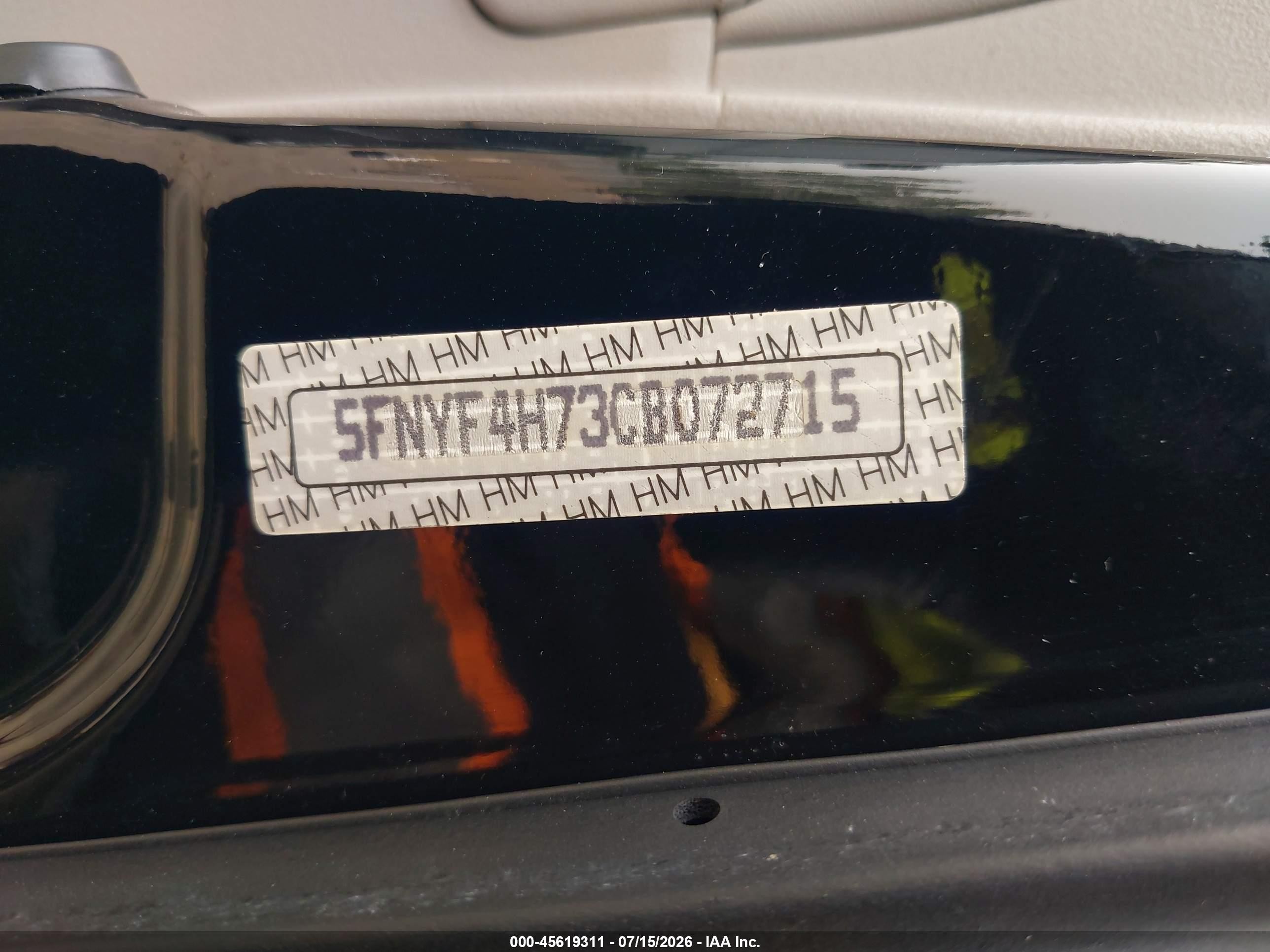 2012 Honda Pilot Ex-l Black vin: 5FNYF4H73CB072715