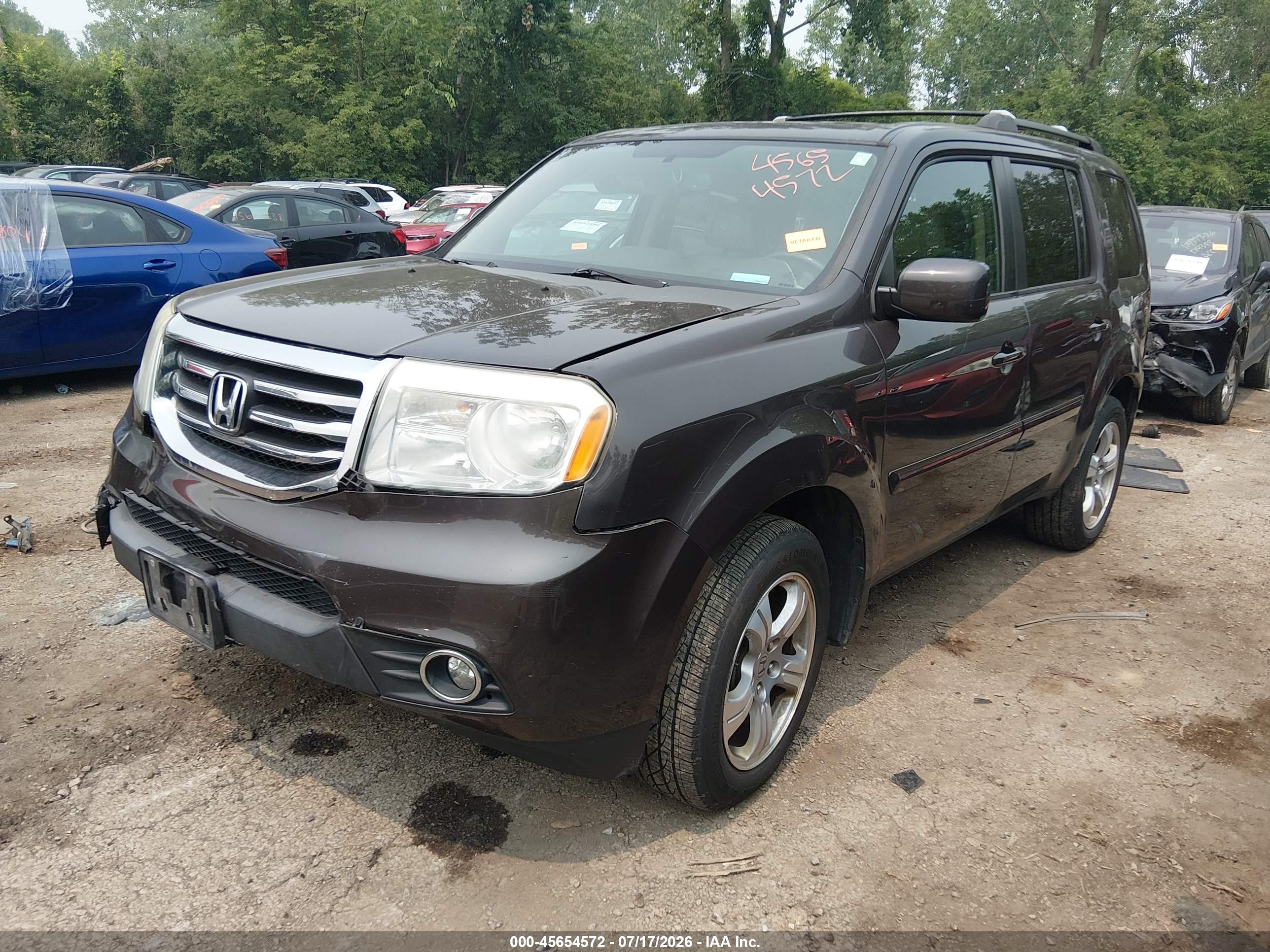 2014 Honda Pilot Ex-l Gray vin: 5FNYF4H73EB048689
