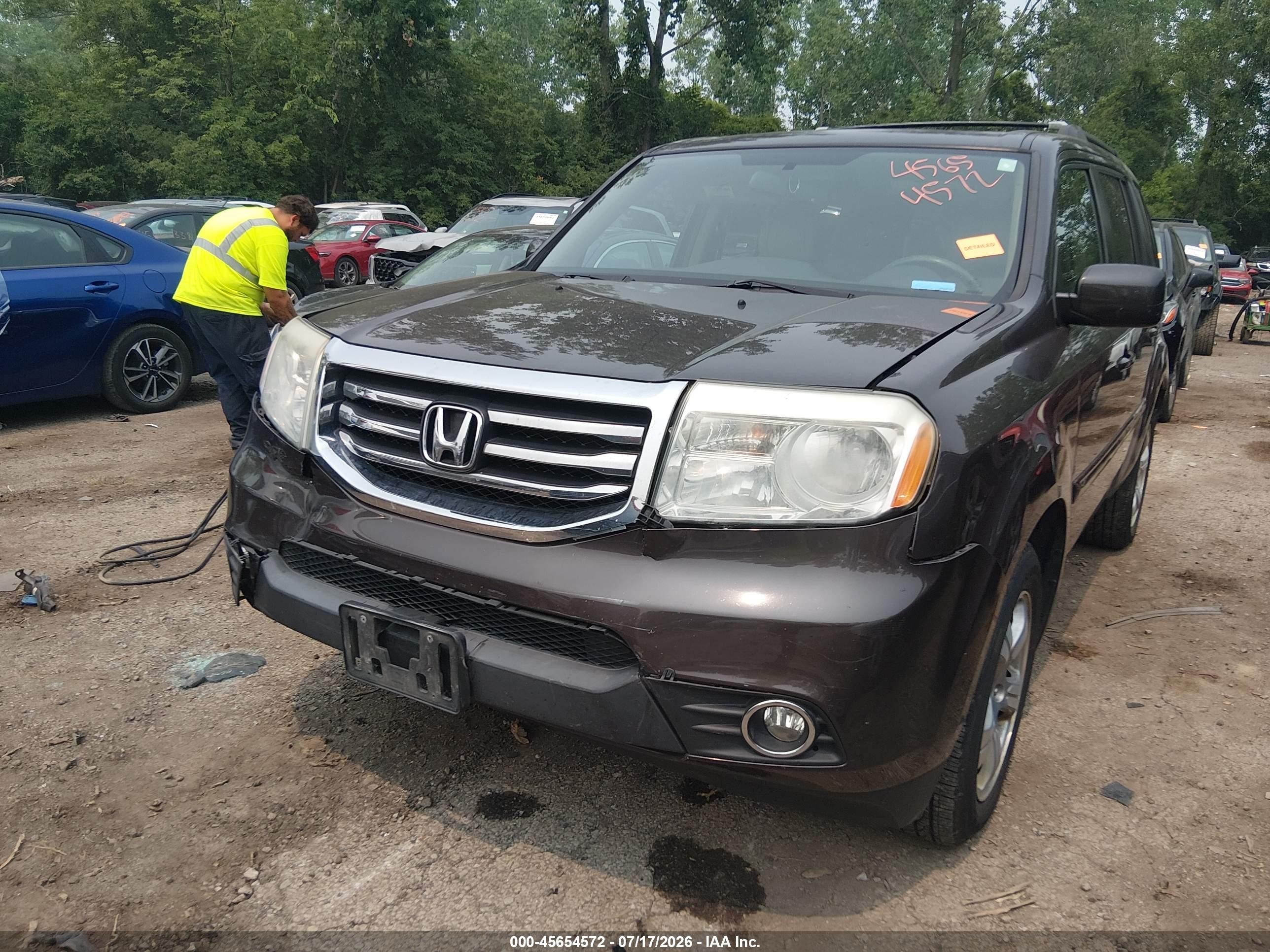 2014 Honda Pilot Ex-l Gray vin: 5FNYF4H73EB048689