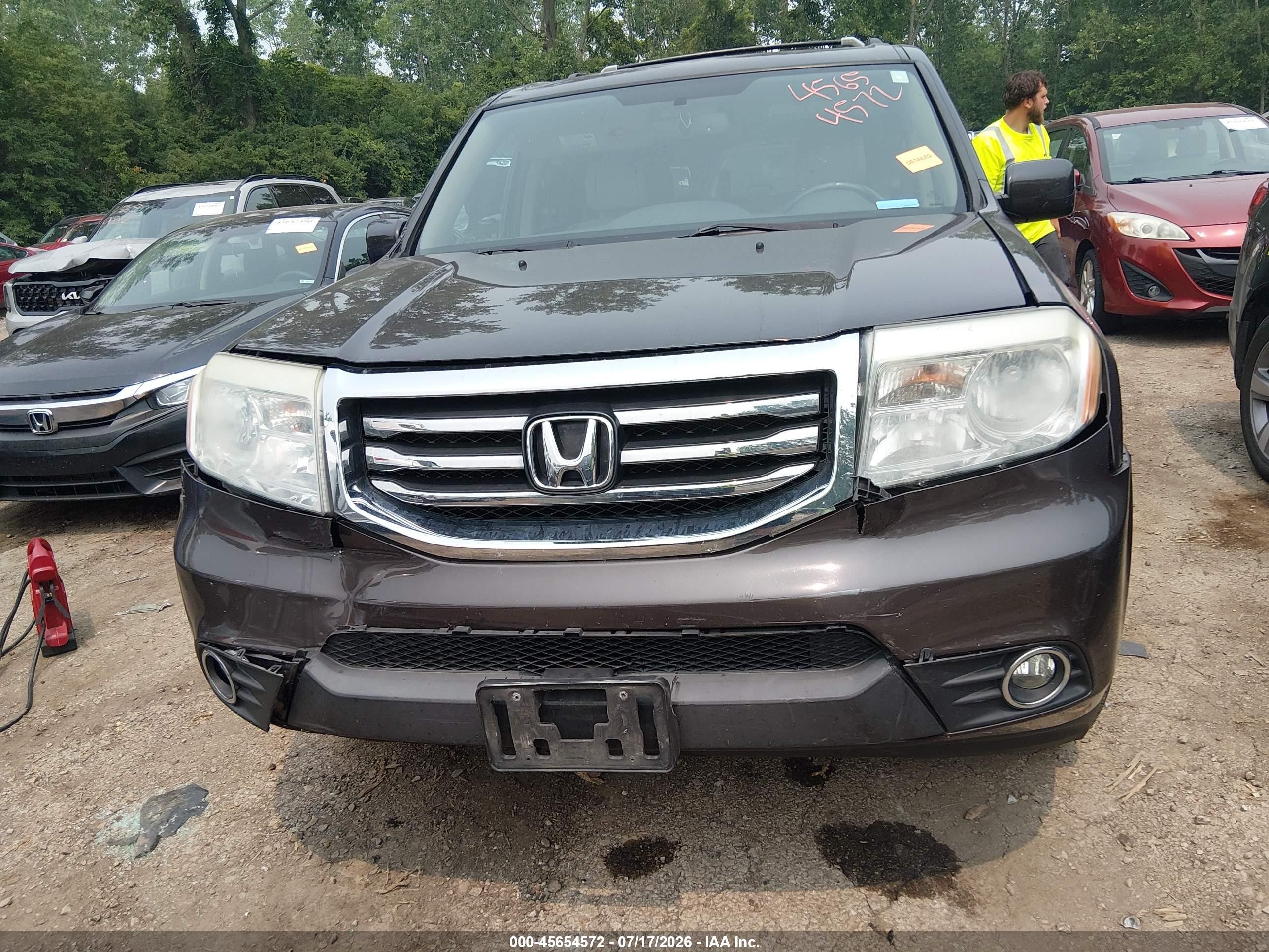 2014 Honda Pilot Ex-l Gray vin: 5FNYF4H73EB048689