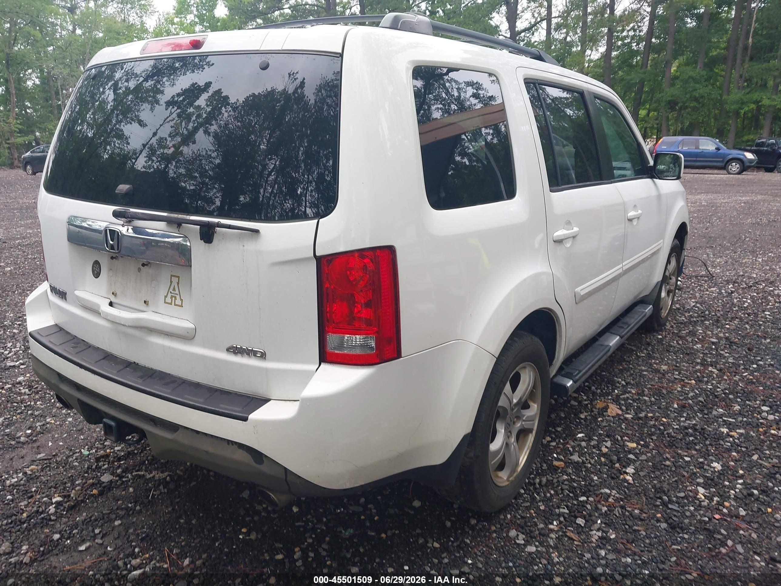 2012 Honda Pilot Ex-l White vin: 5FNYF4H74CB052666