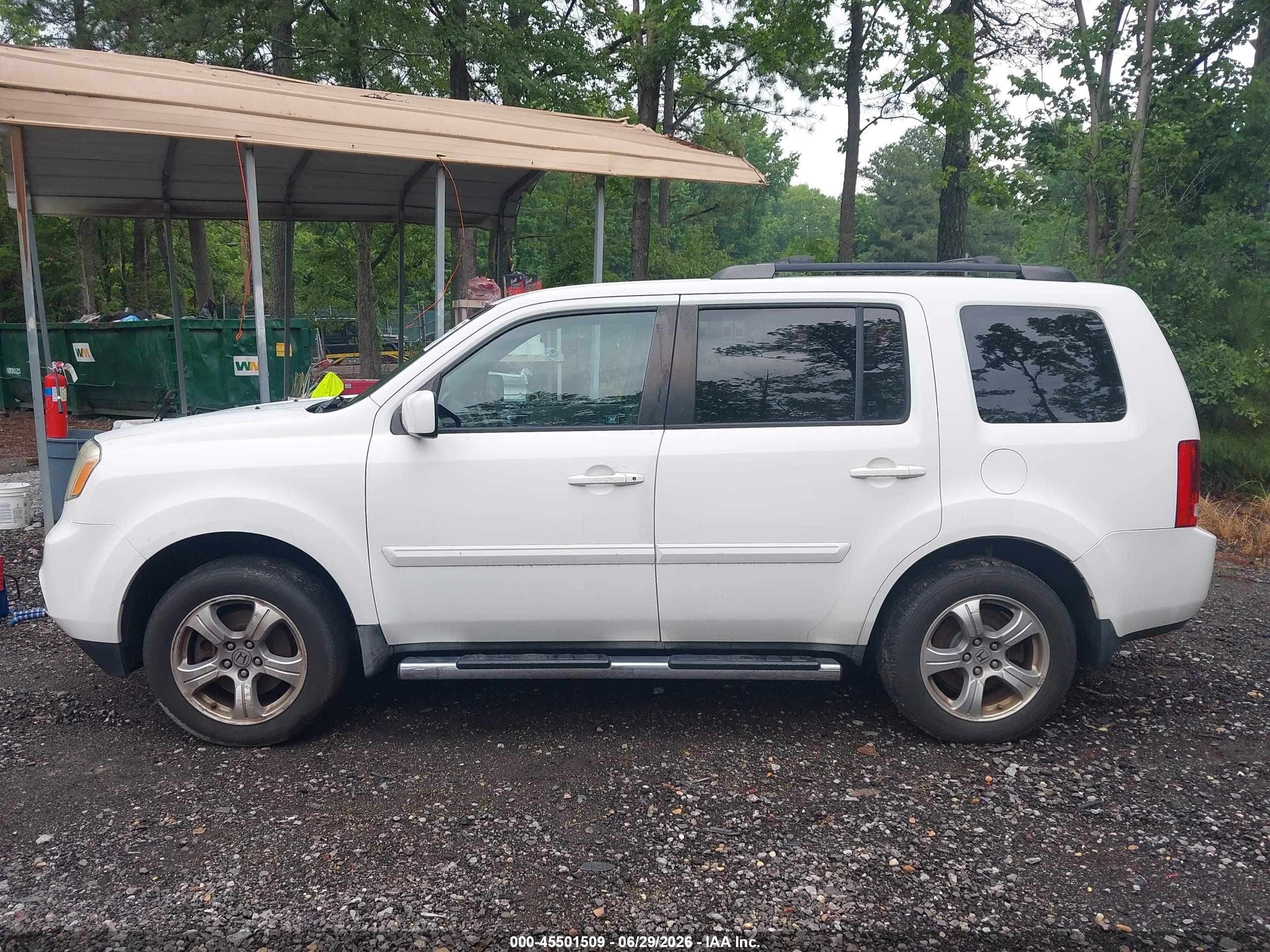2012 Honda Pilot Ex-l White vin: 5FNYF4H74CB052666