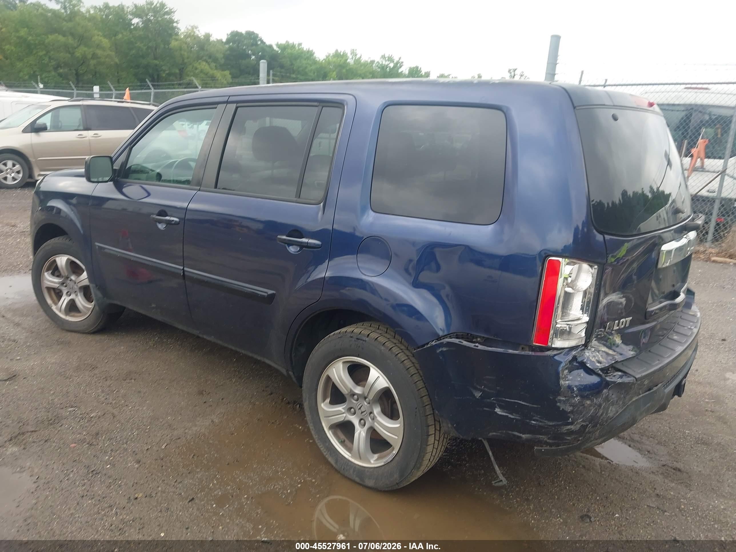 2013 Honda Pilot Ex-l Navy vin: 5FNYF4H74DB077259