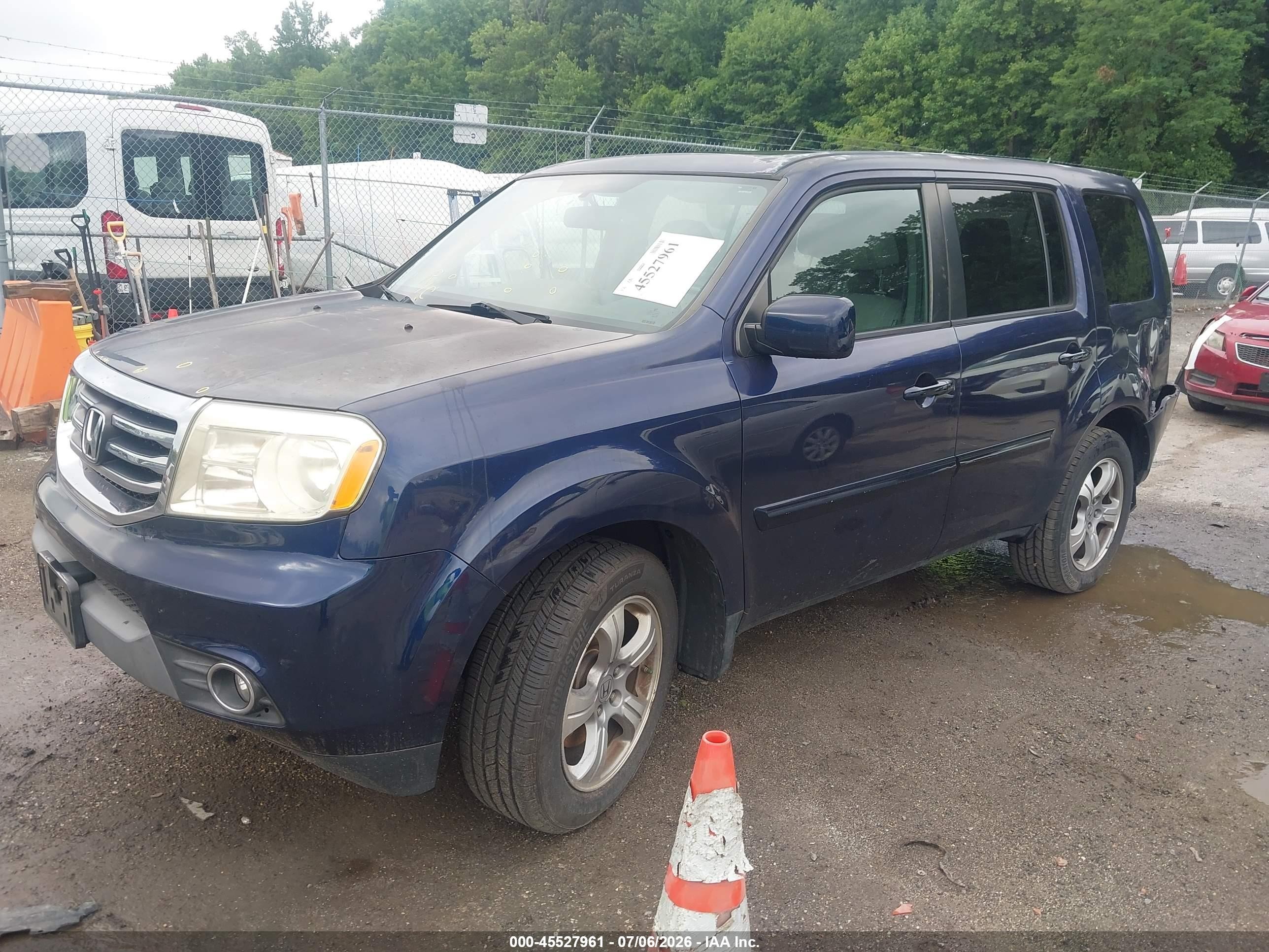 2013 Honda Pilot Ex-l Navy vin: 5FNYF4H74DB077259