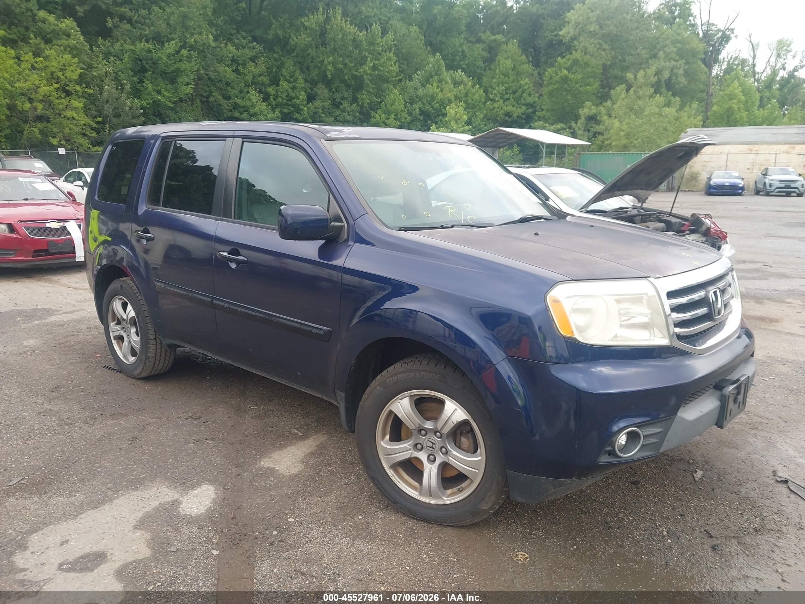 2013 Honda Pilot Ex-l Navy vin: 5FNYF4H74DB077259