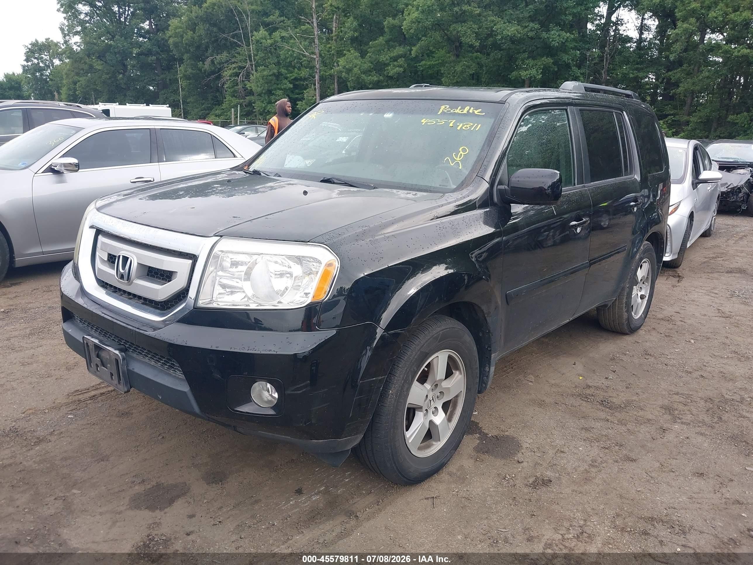 2011 Honda Pilot Ex-l Black vin: 5FNYF4H75BB032814