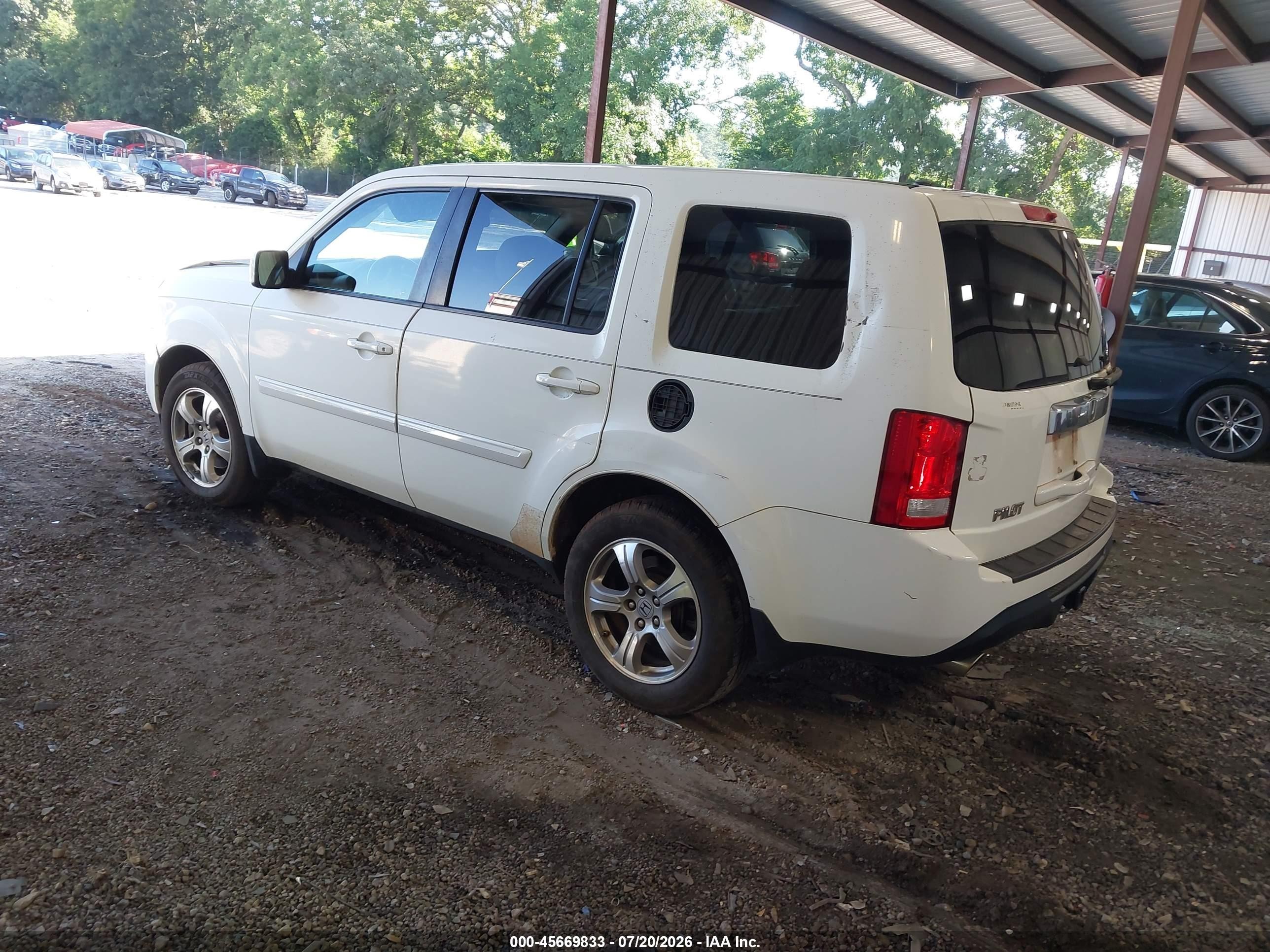 2012 Honda Pilot Ex-l White vin: 5FNYF4H75CB030644