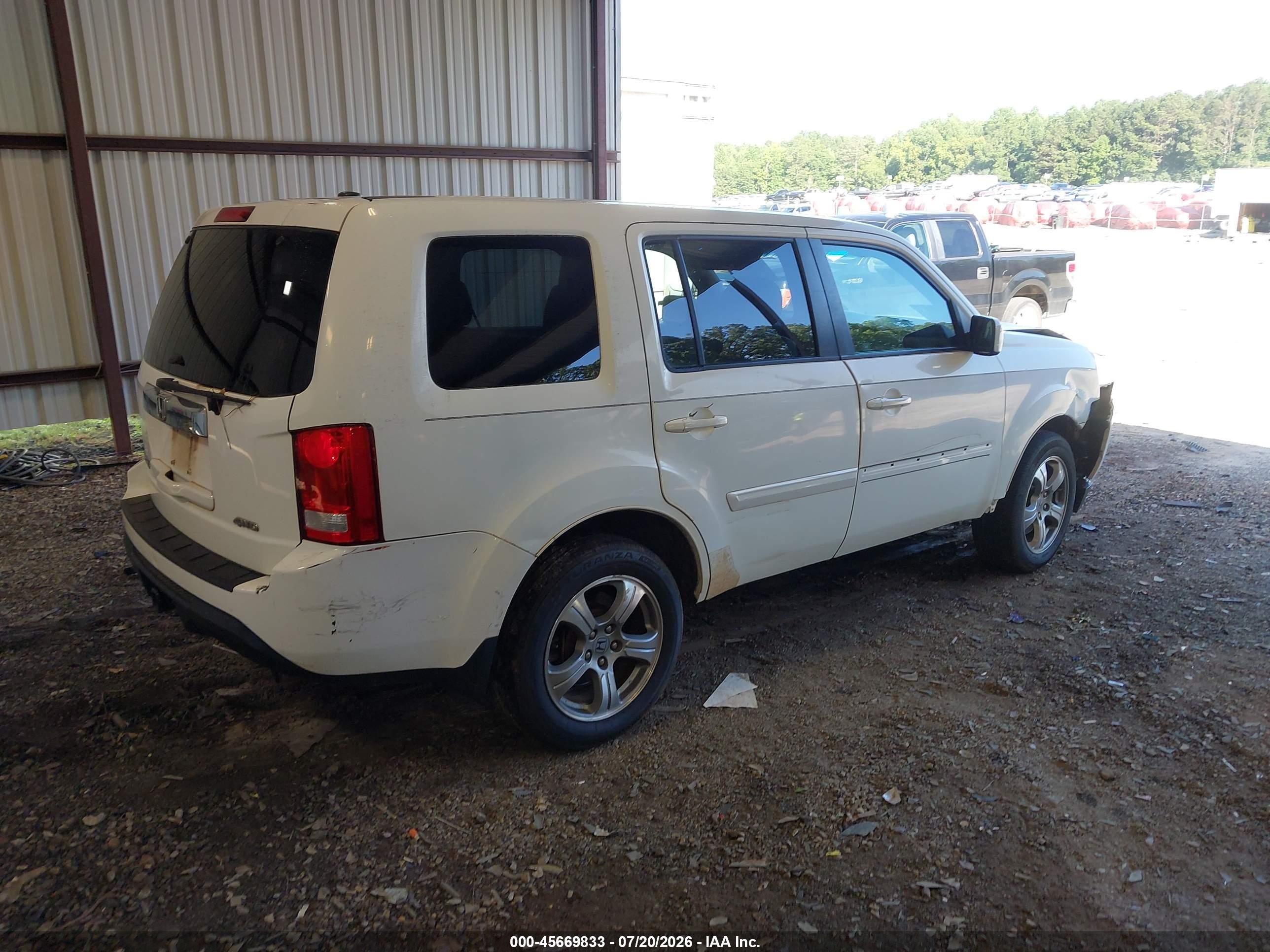 2012 Honda Pilot Ex-l White vin: 5FNYF4H75CB030644