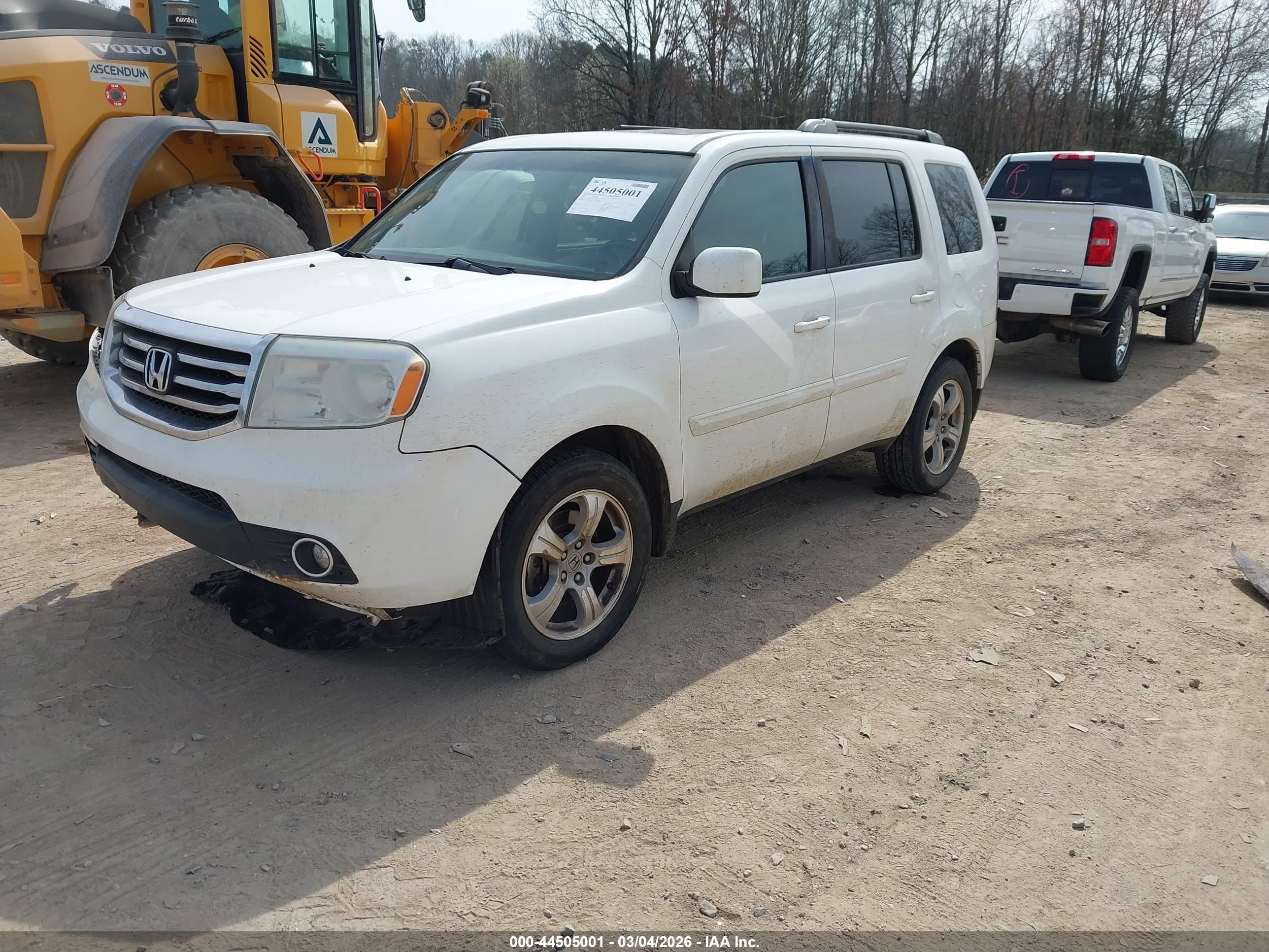 2012 Honda Pilot Ex-l White vin: 5FNYF4H75CB030658
