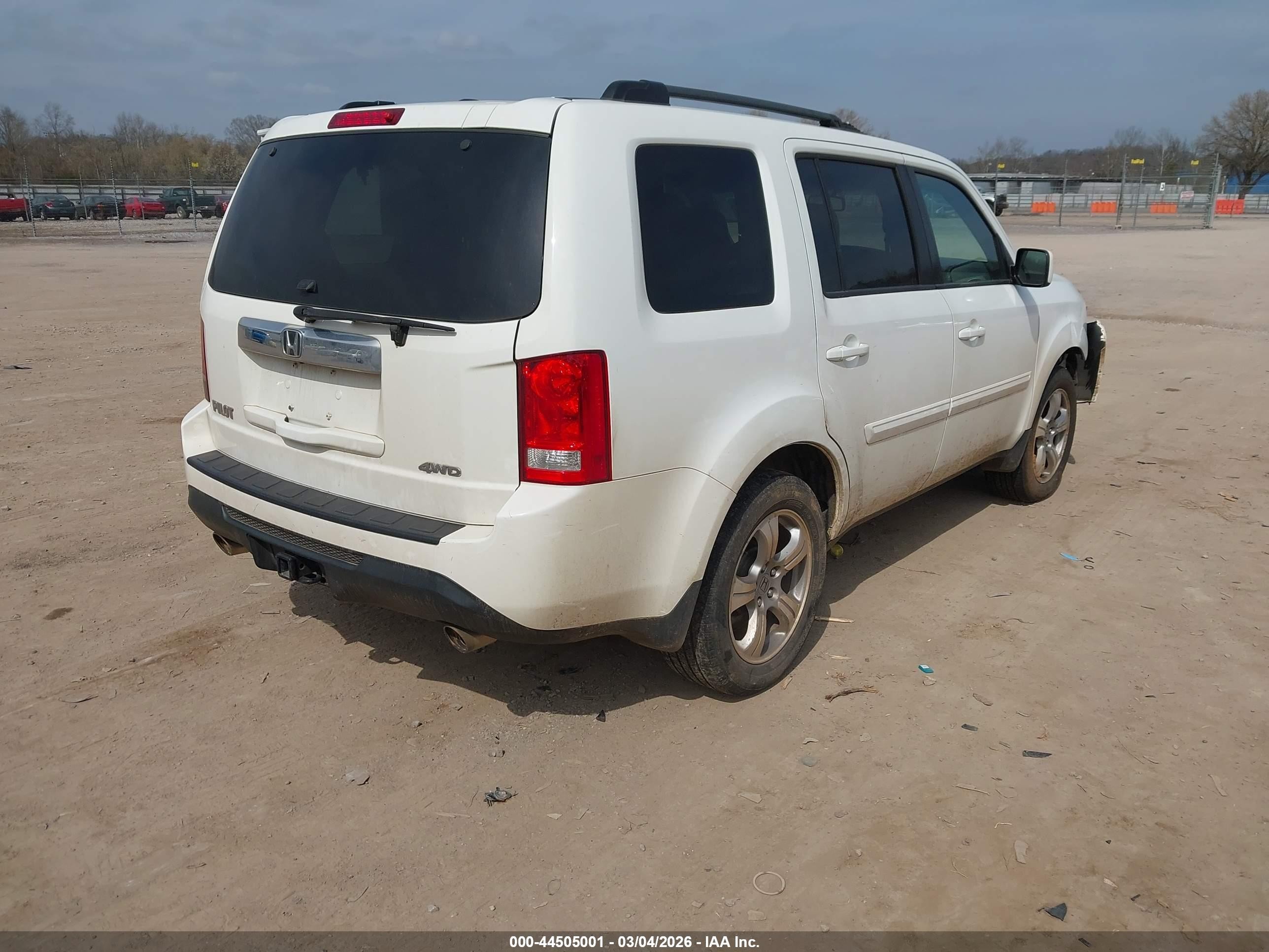 2012 Honda Pilot Ex-l White vin: 5FNYF4H75CB030658
