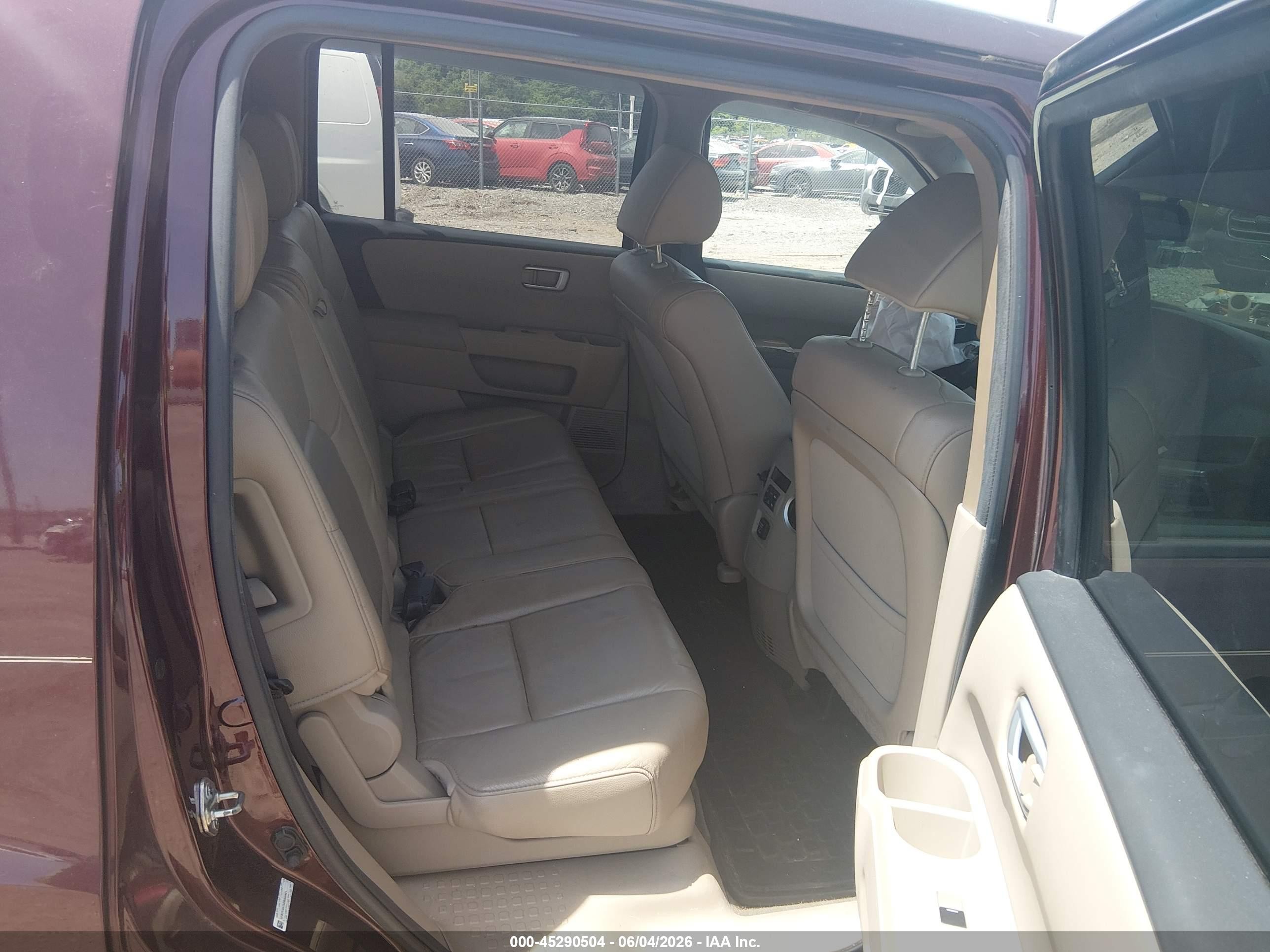 2013 Honda Pilot Ex-l Maroon vin: 5FNYF4H75DB066481