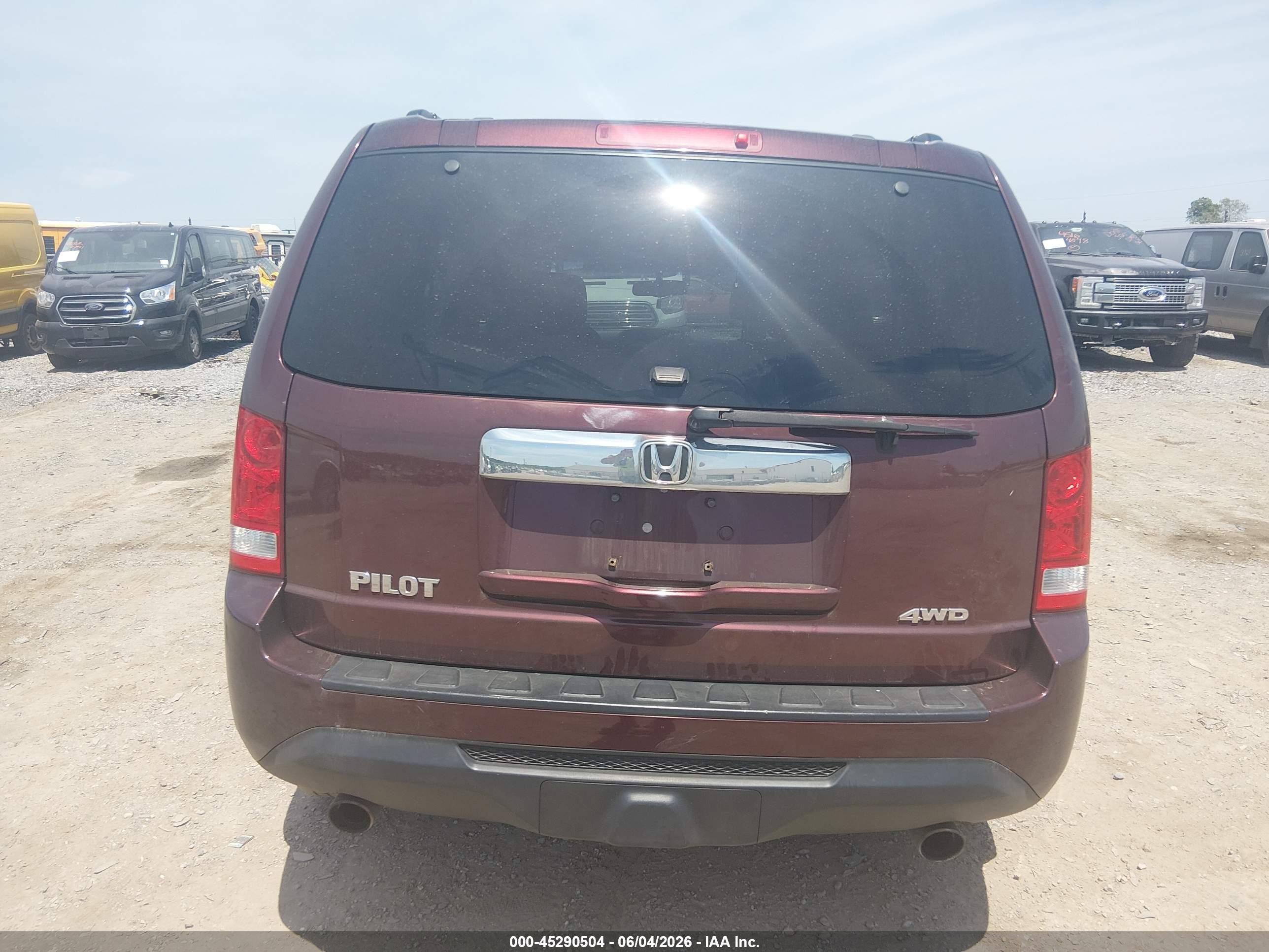 2013 Honda Pilot Ex-l Maroon vin: 5FNYF4H75DB066481
