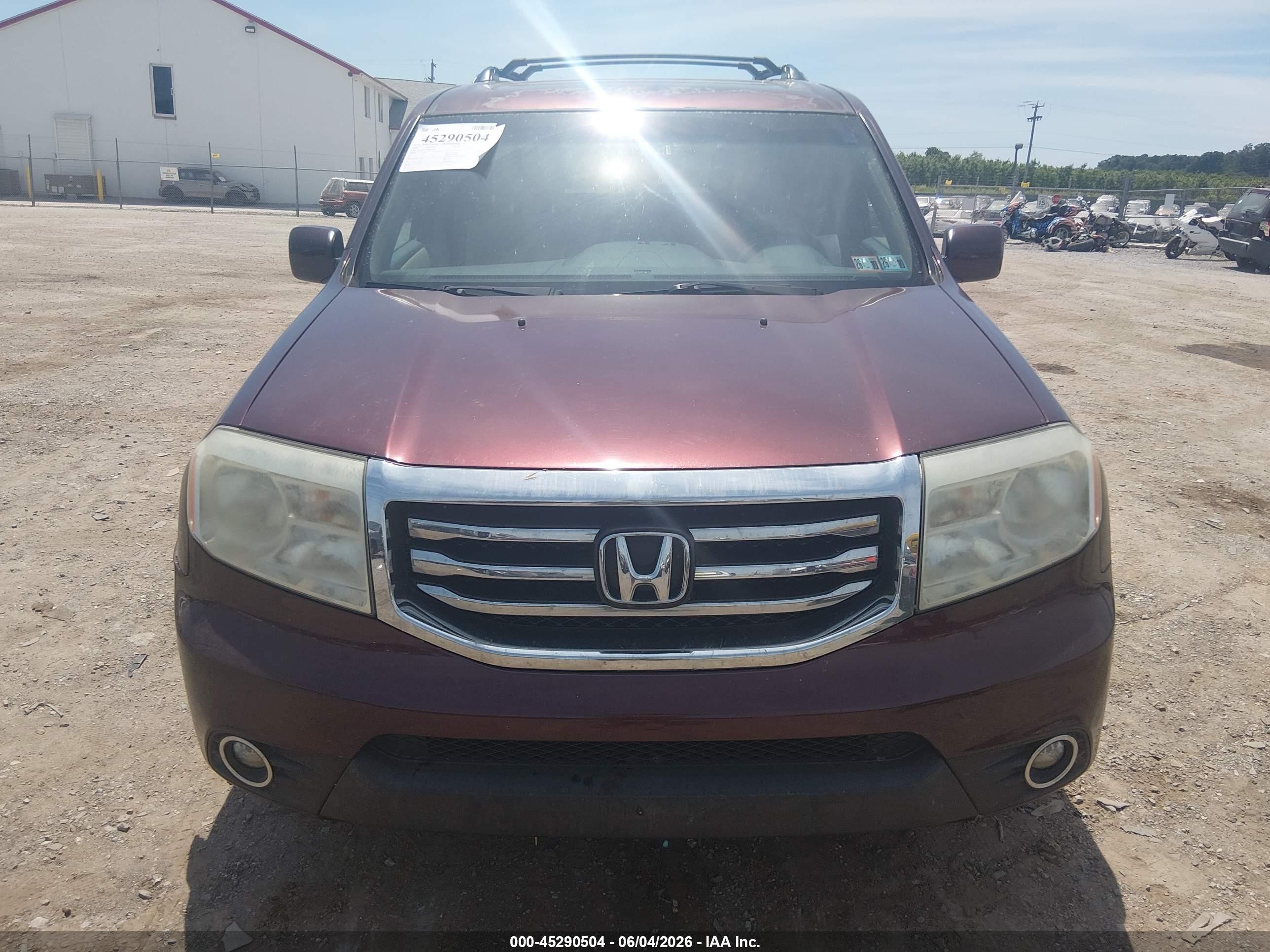 2013 Honda Pilot Ex-l Maroon vin: 5FNYF4H75DB066481