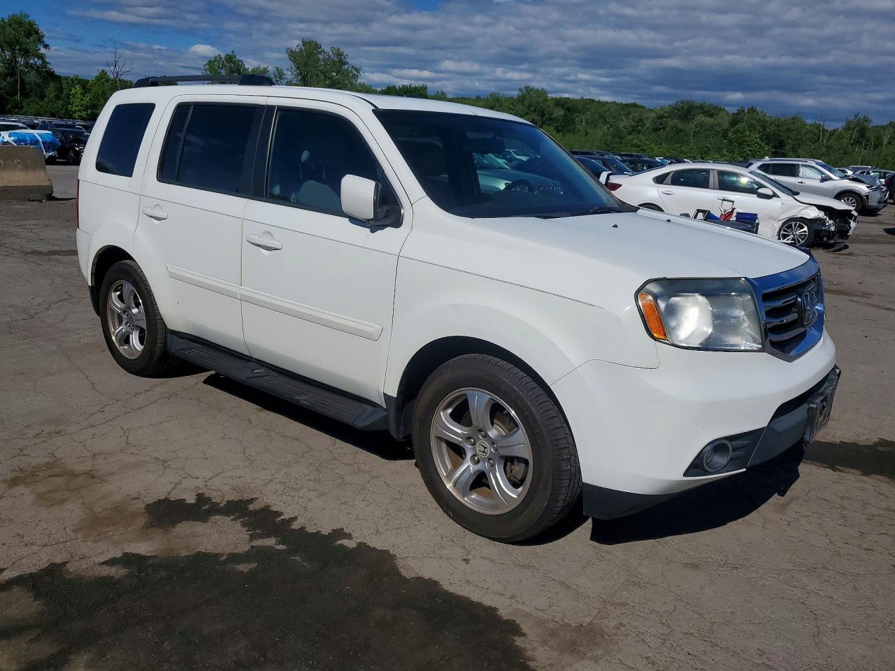 2014 Honda Pilot Exln White vin: 5FNYF4H75EB010963