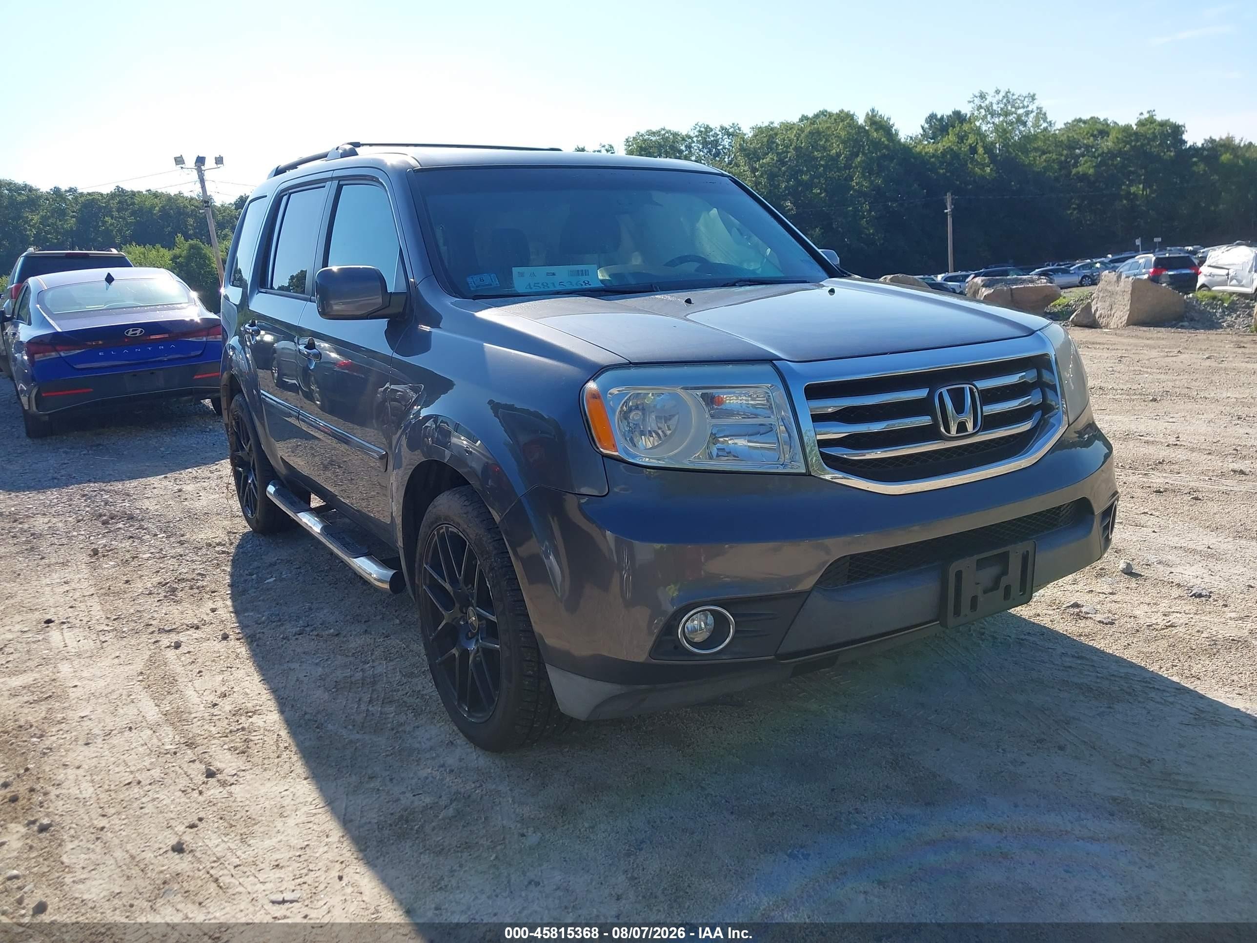 2014 Honda Pilot Ex-l Gray vin: 5FNYF4H75EB027570