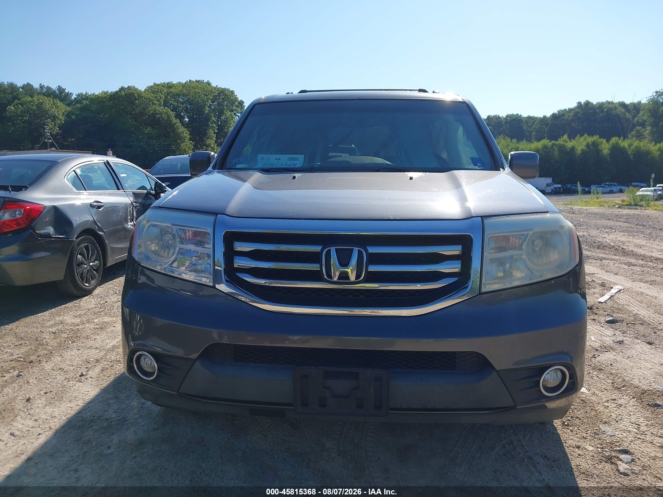2014 Honda Pilot Ex-l Gray vin: 5FNYF4H75EB027570