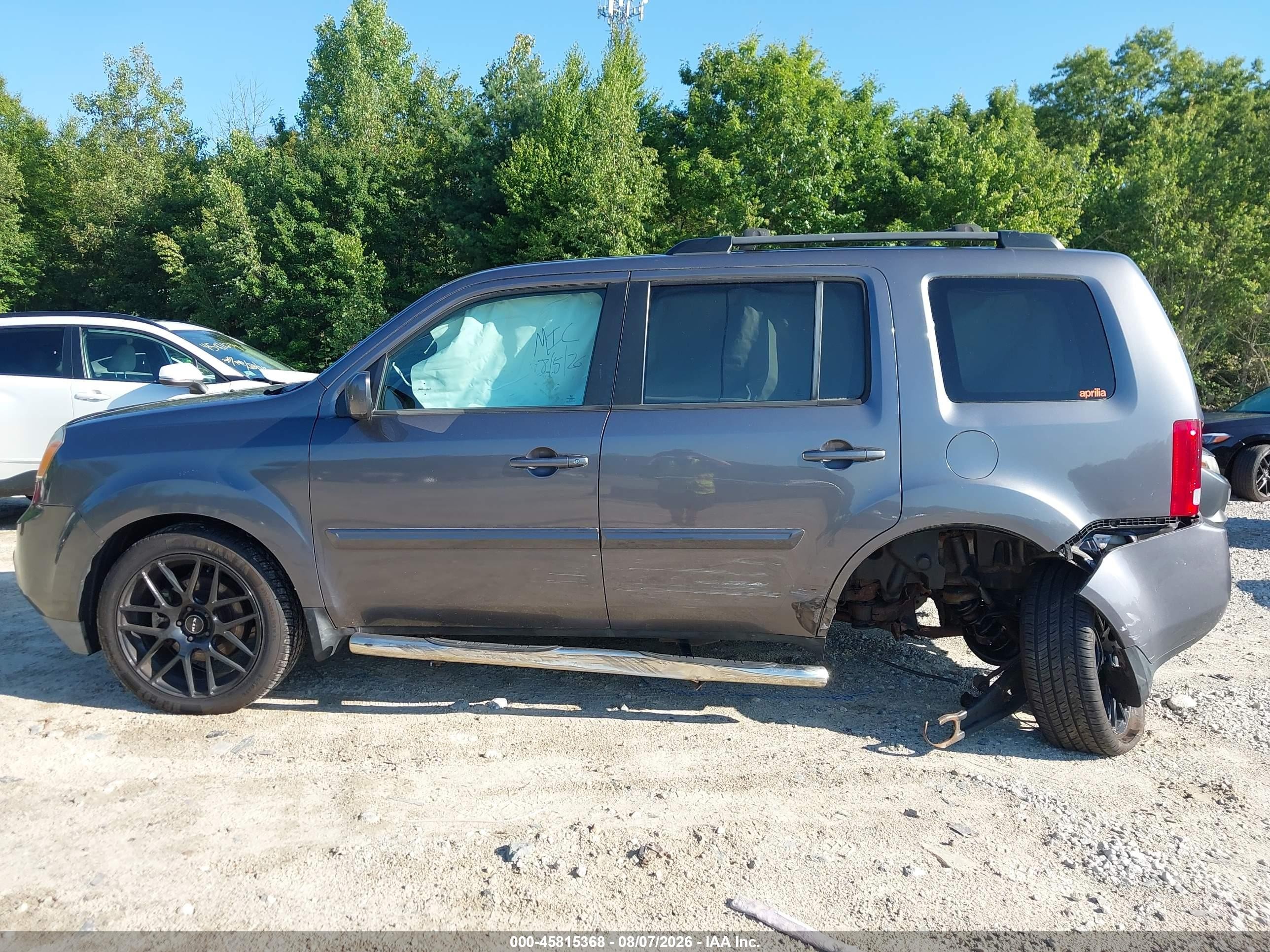 2014 Honda Pilot Ex-l Gray vin: 5FNYF4H75EB027570