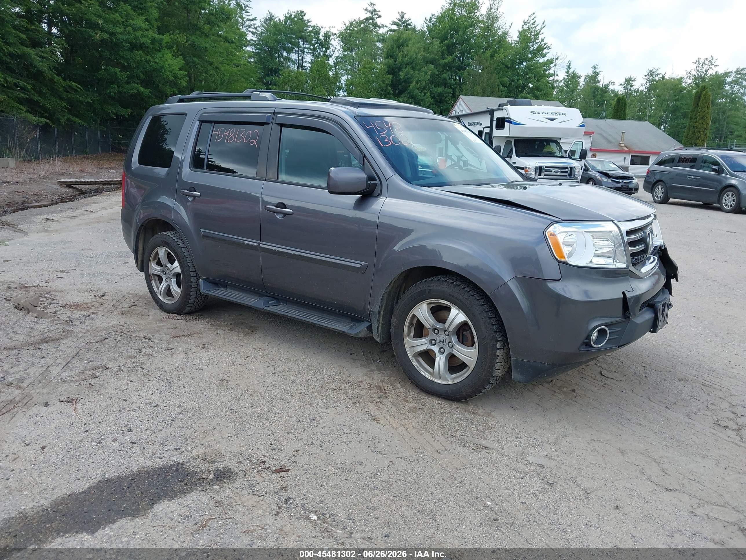 2014 Honda Pilot Ex-l Gray vin: 5FNYF4H75EB038052