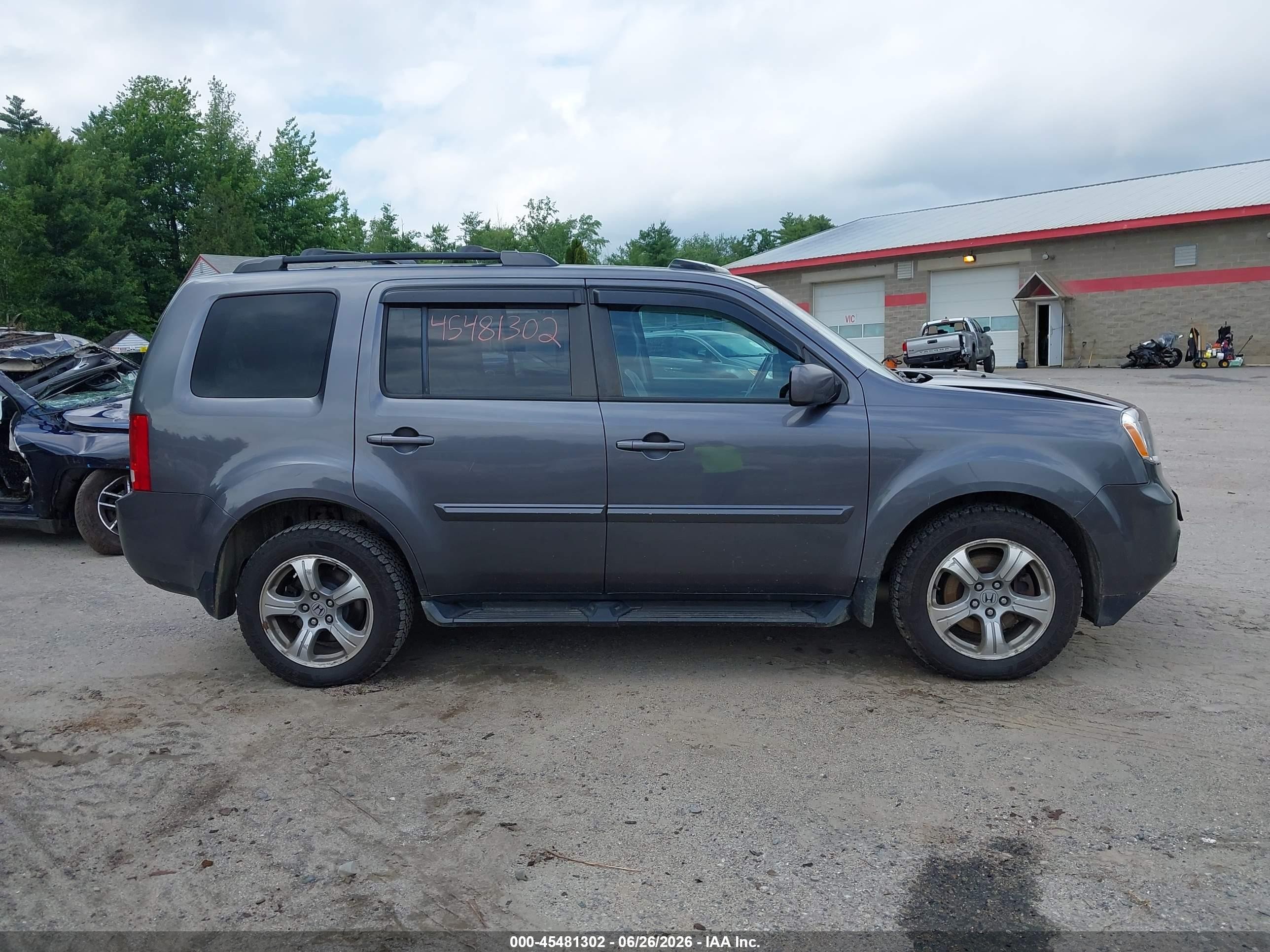 2014 Honda Pilot Ex-l Gray vin: 5FNYF4H75EB038052