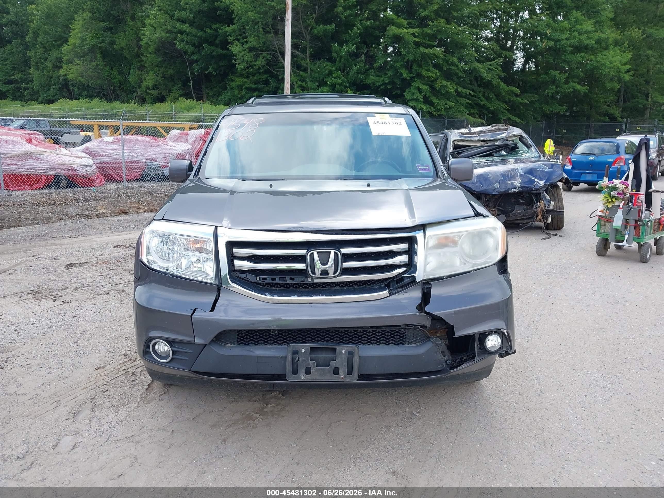 2014 Honda Pilot Ex-l Gray vin: 5FNYF4H75EB038052
