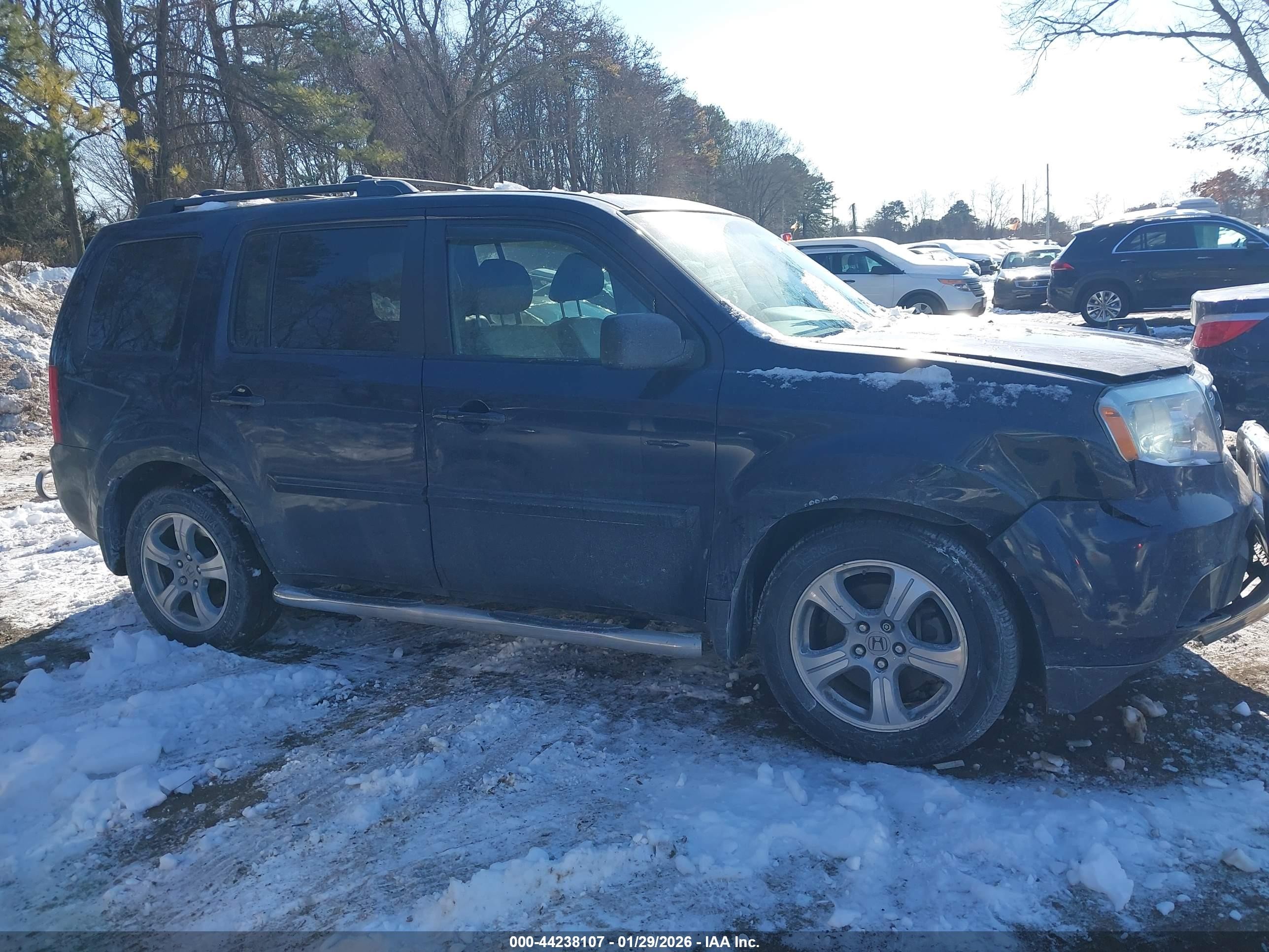 2014 Honda Pilot Ex-l Blue vin: 5FNYF4H75EB038651
