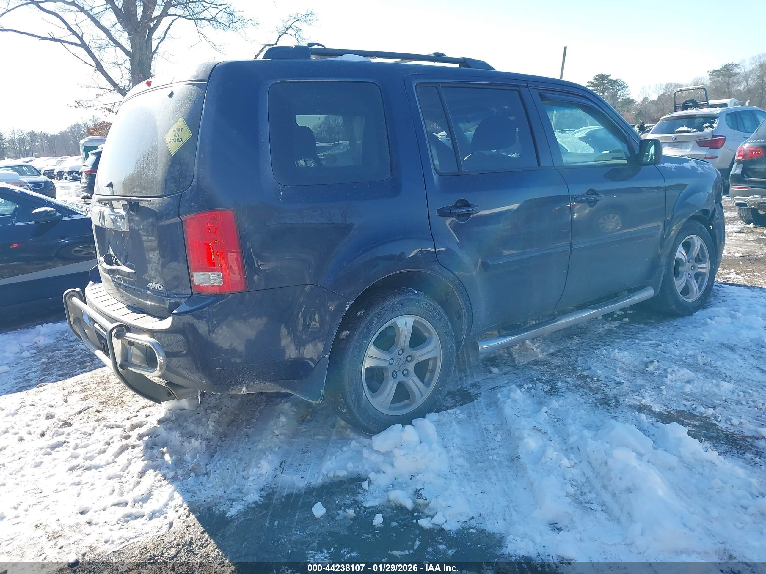 2014 Honda Pilot Ex-l Blue vin: 5FNYF4H75EB038651