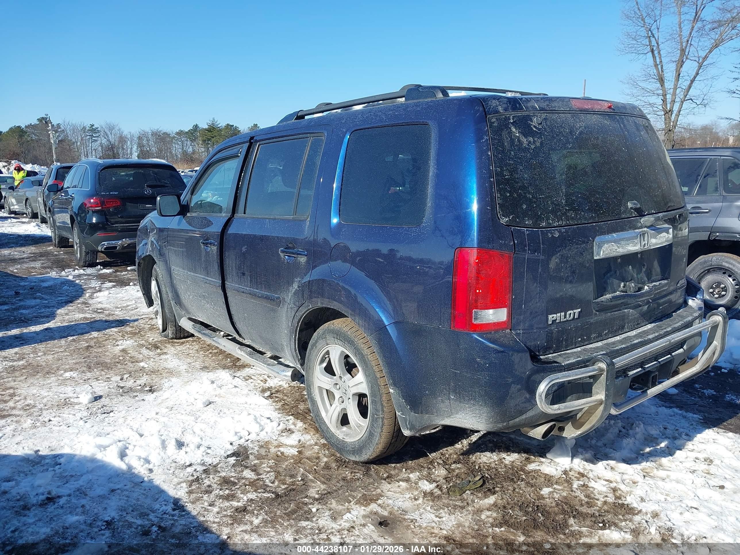 2014 Honda Pilot Ex-l Blue vin: 5FNYF4H75EB038651
