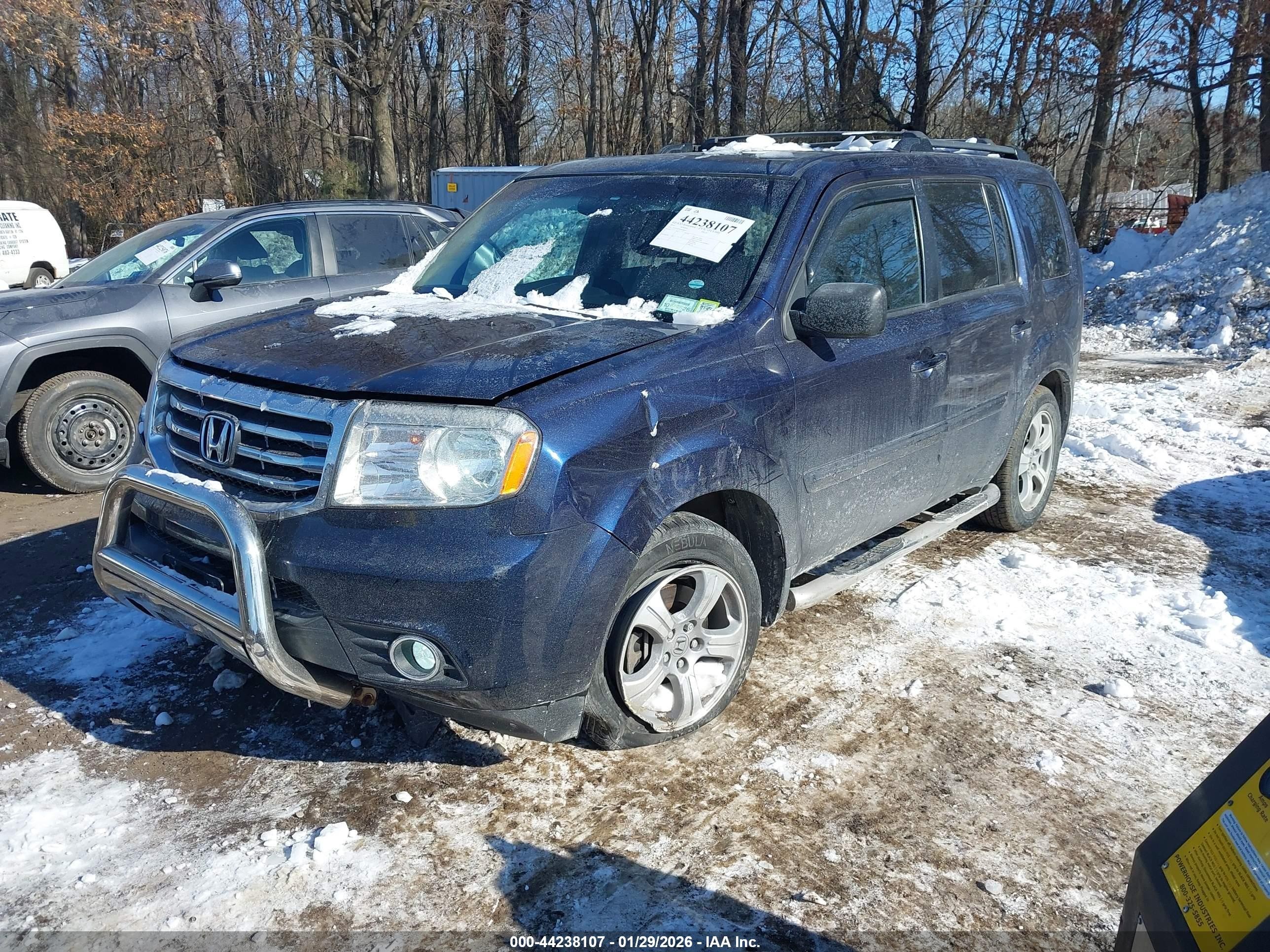 2014 Honda Pilot Ex-l Blue vin: 5FNYF4H75EB038651