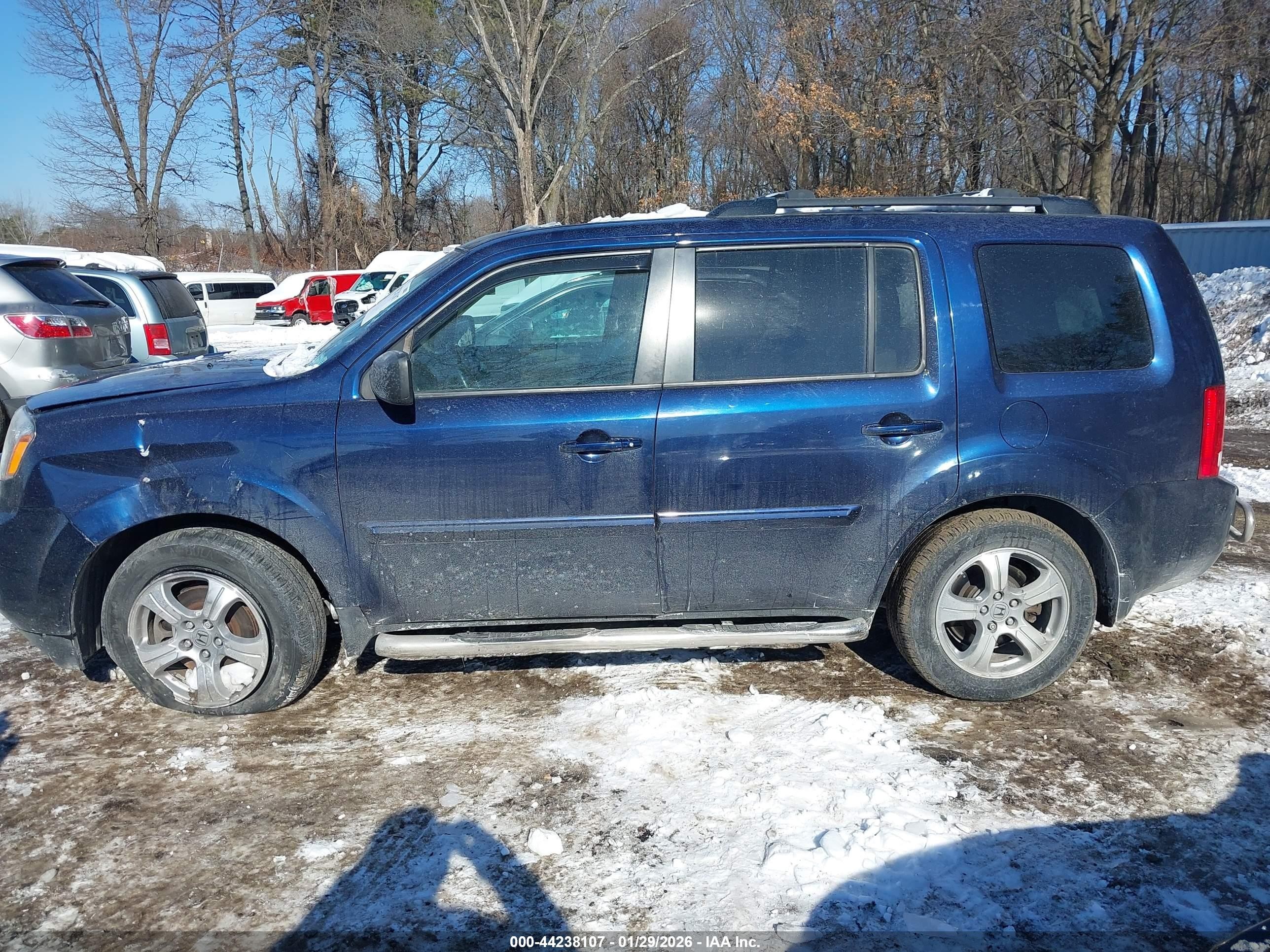 2014 Honda Pilot Ex-l Blue vin: 5FNYF4H75EB038651