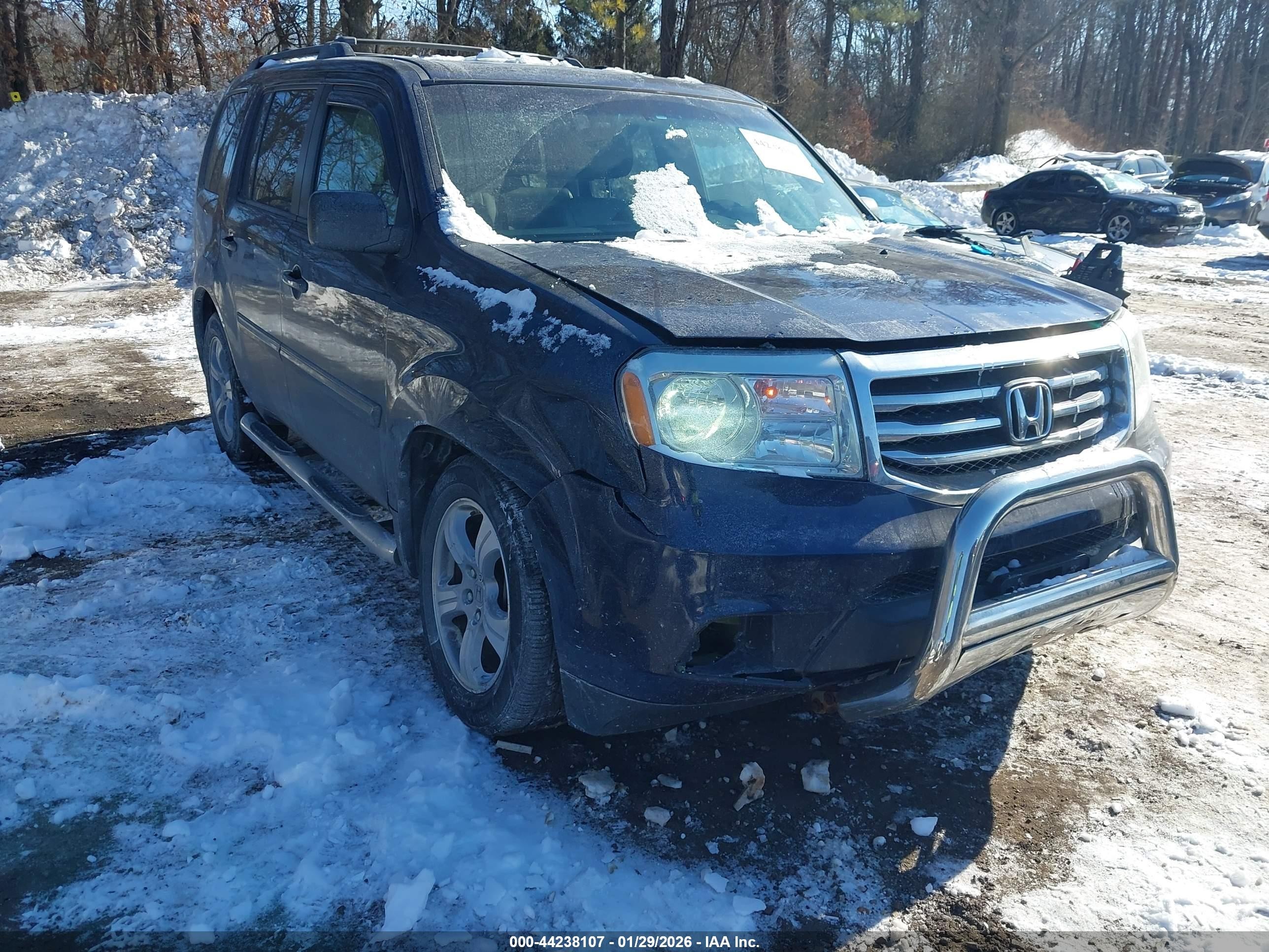 2014 Honda Pilot Ex-l Blue vin: 5FNYF4H75EB038651