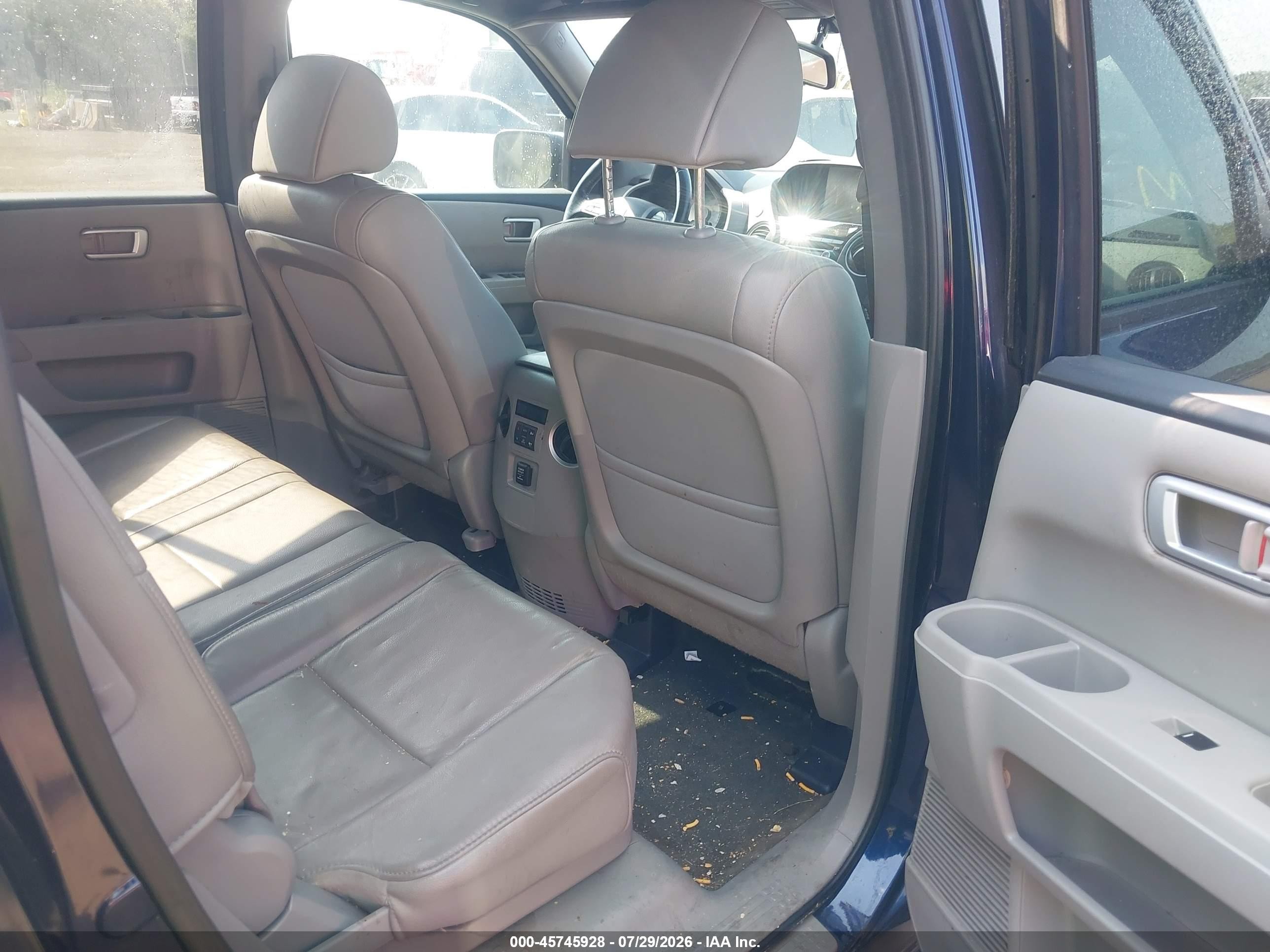 2014 Honda Pilot Ex-l Blue vin: 5FNYF4H75EB043784