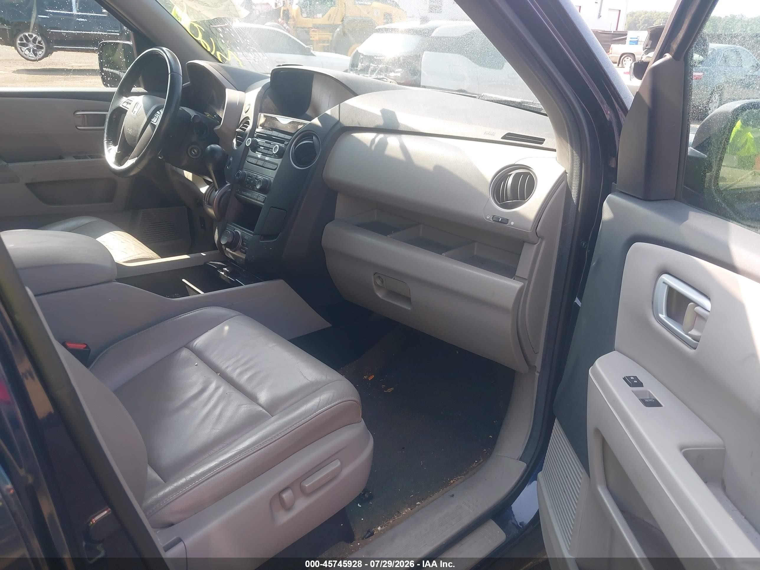 2014 Honda Pilot Ex-l Blue vin: 5FNYF4H75EB043784