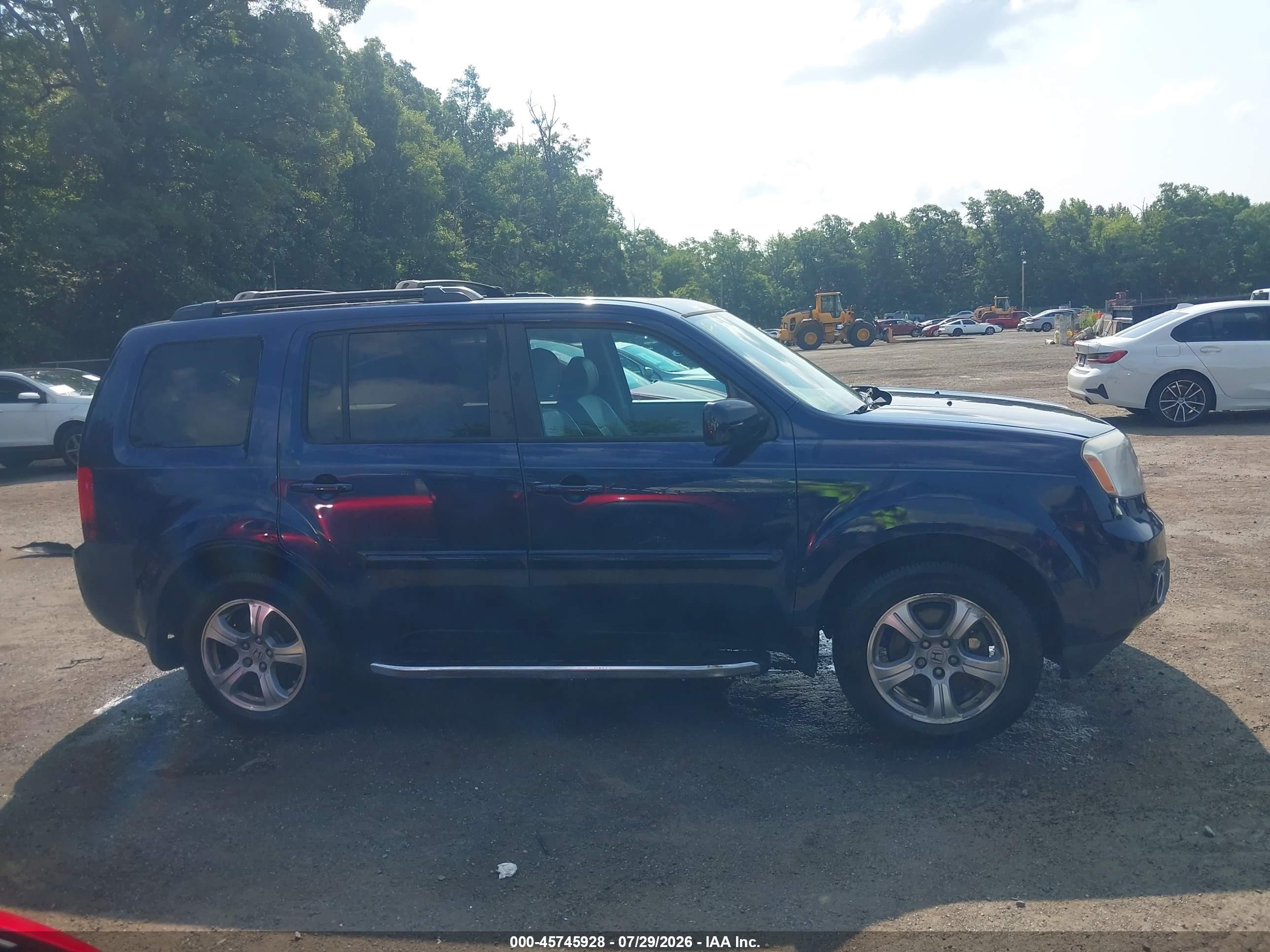 2014 Honda Pilot Ex-l Blue vin: 5FNYF4H75EB043784