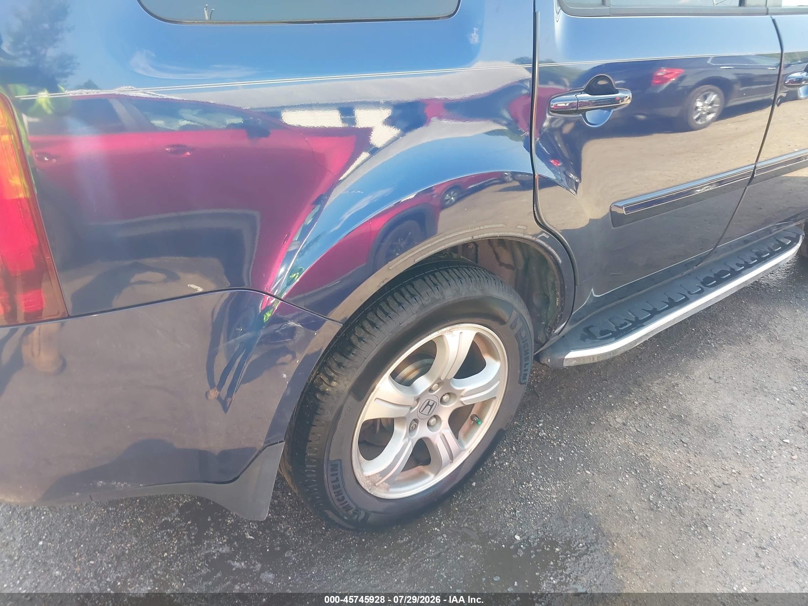 2014 Honda Pilot Ex-l Blue vin: 5FNYF4H75EB043784