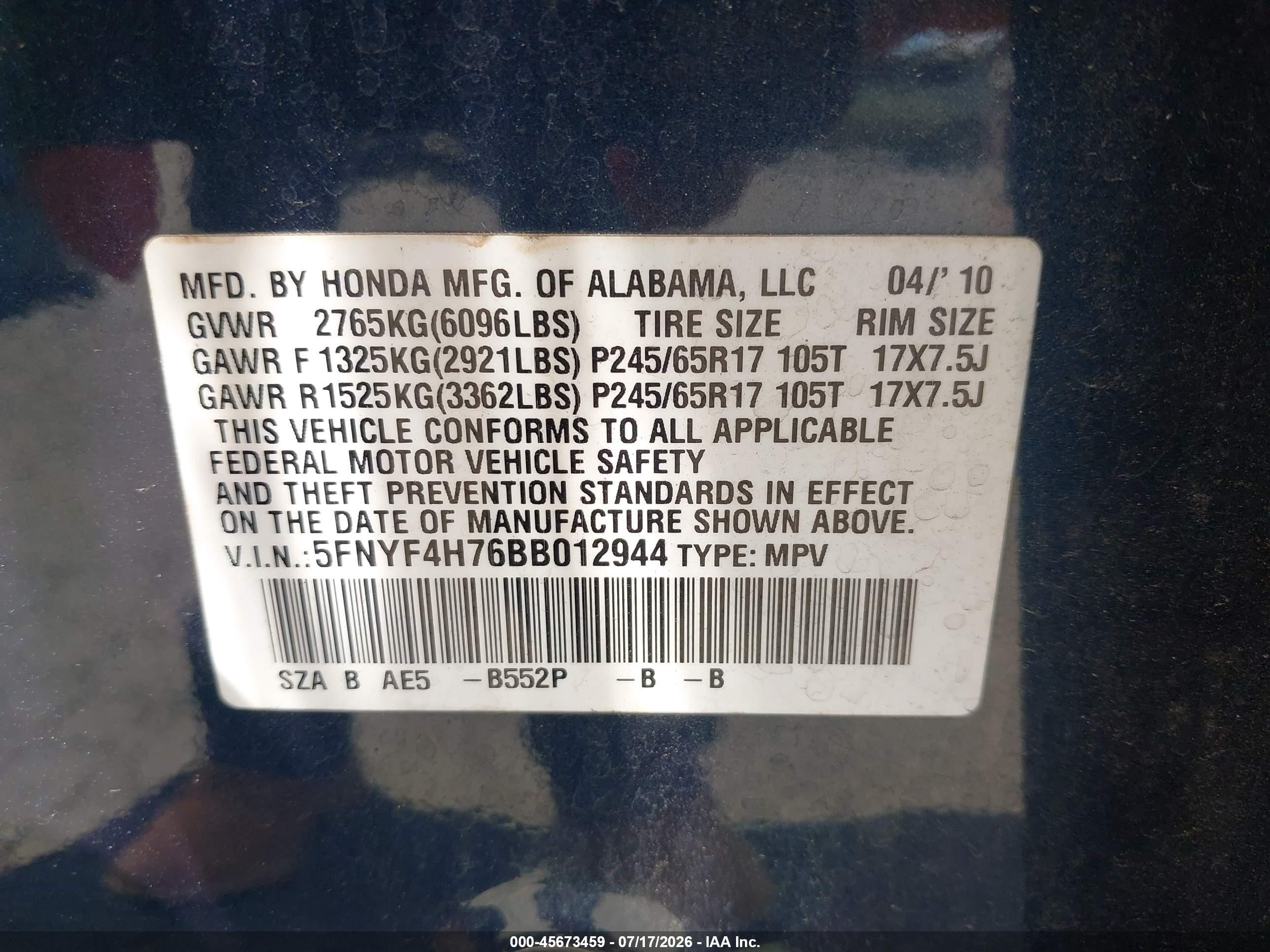 2011 Honda Pilot Ex-l Black vin: 5FNYF4H76BB012944