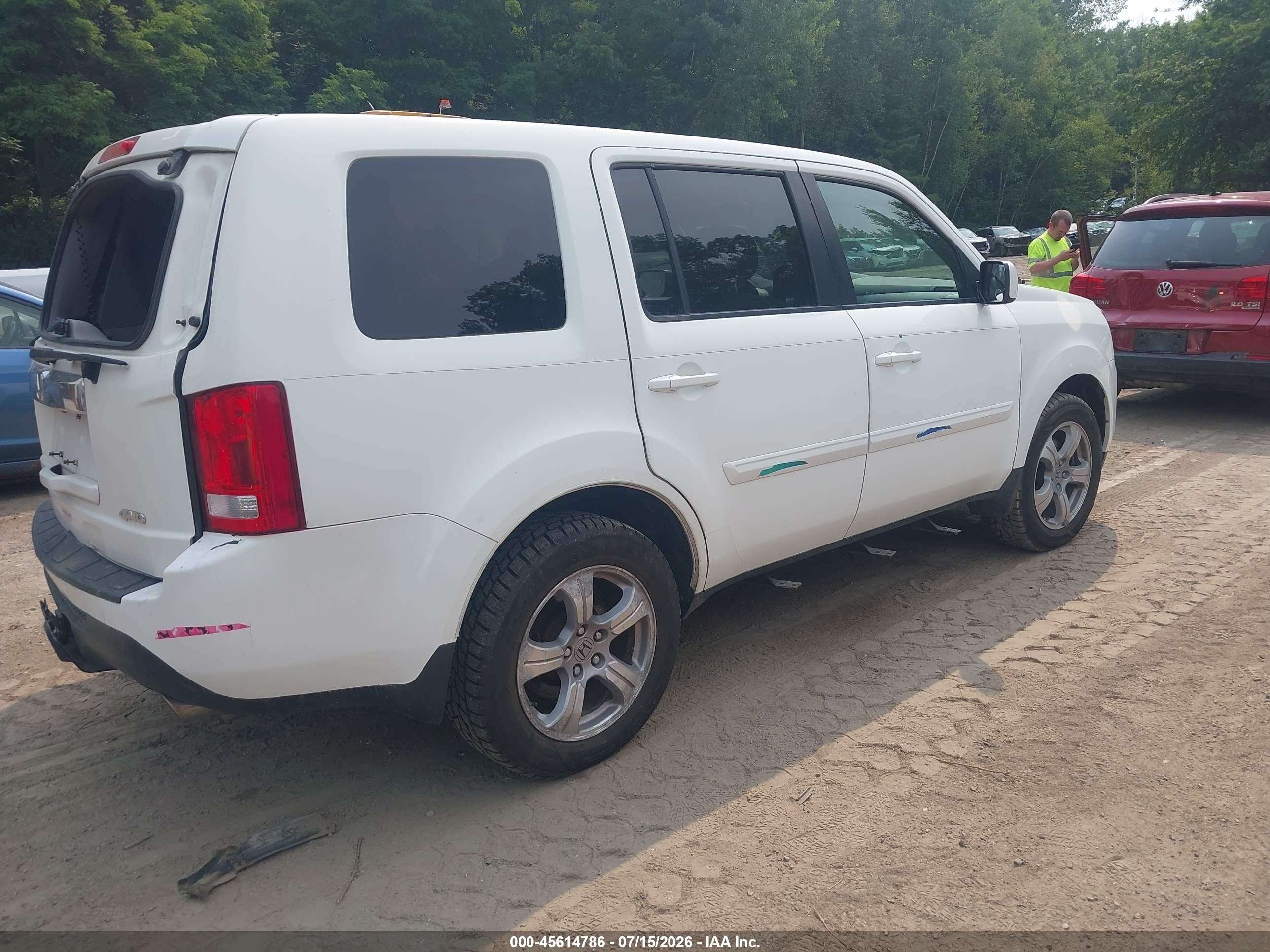 2012 Honda Pilot Ex-l White vin: 5FNYF4H76CB052653