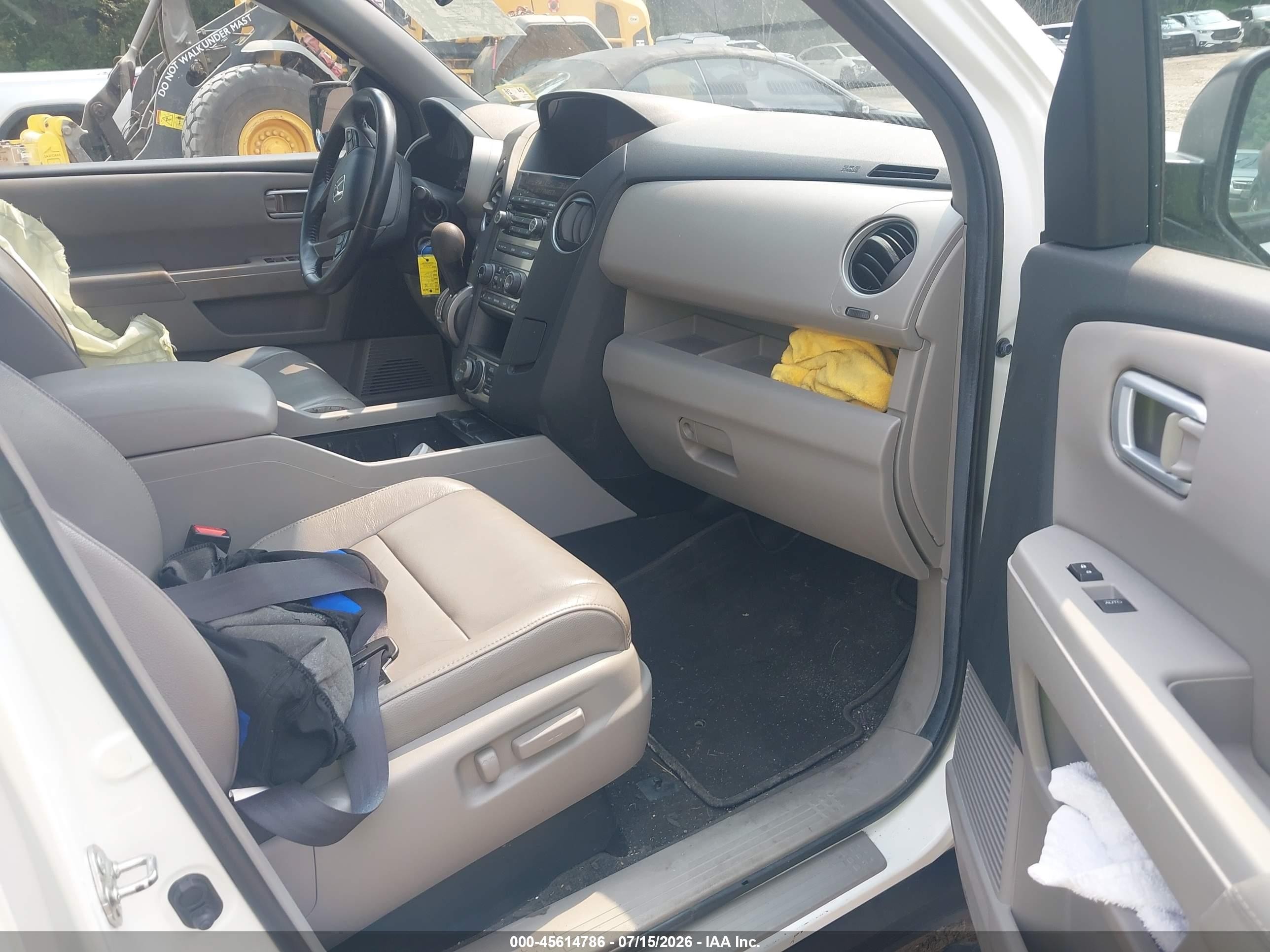 2012 Honda Pilot Ex-l White vin: 5FNYF4H76CB052653