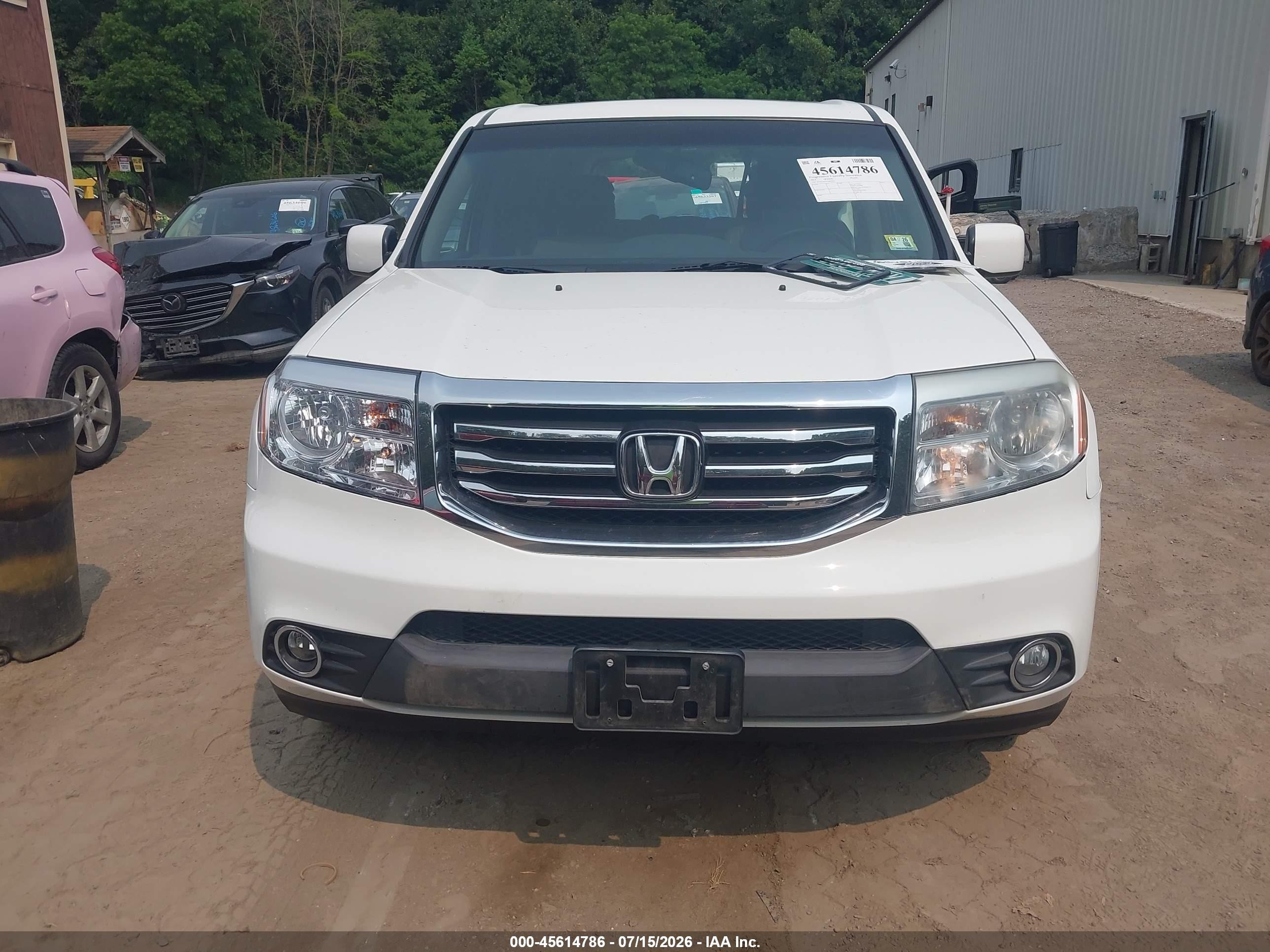 2012 Honda Pilot Ex-l White vin: 5FNYF4H76CB052653