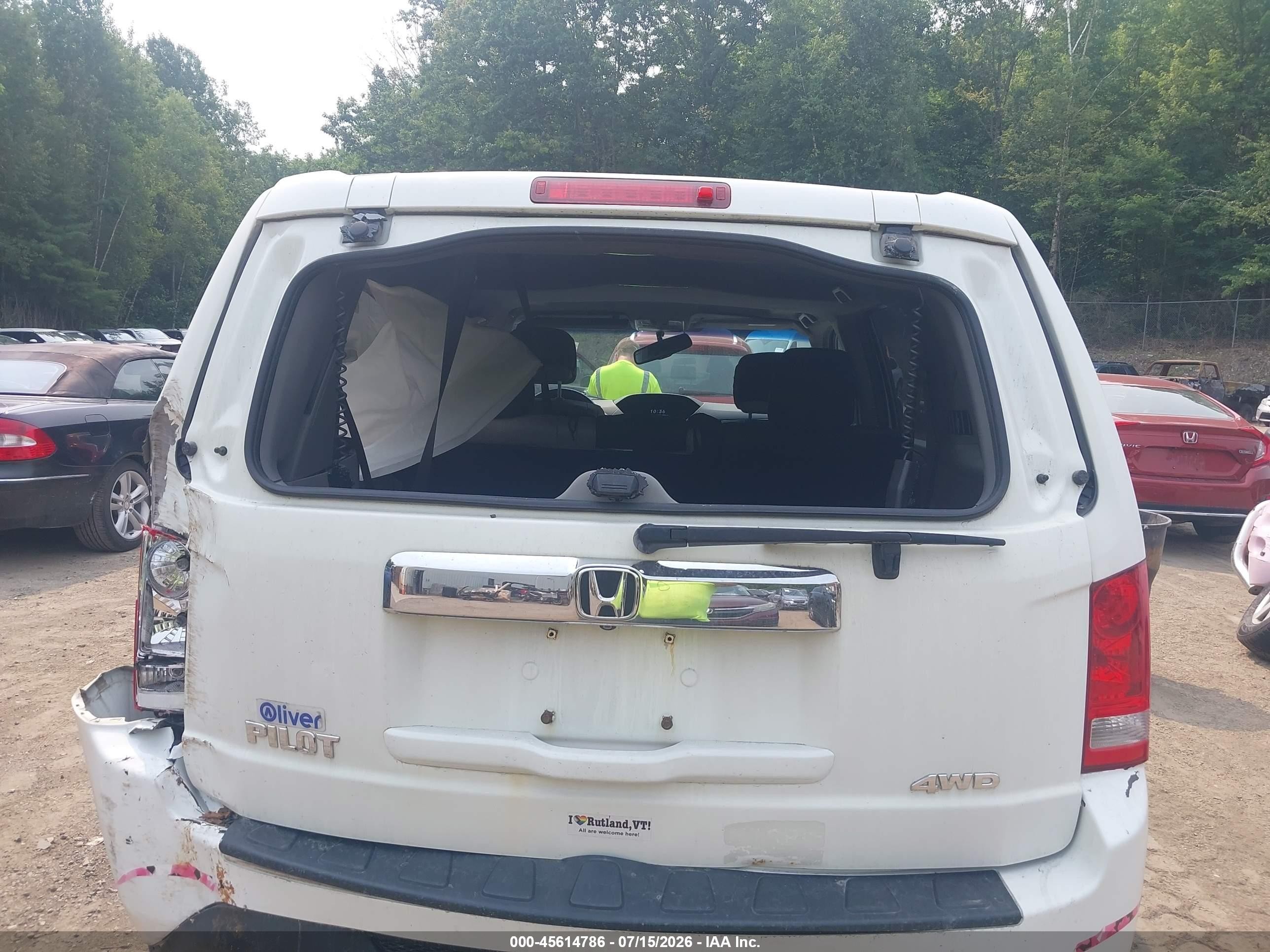 2012 Honda Pilot Ex-l White vin: 5FNYF4H76CB052653