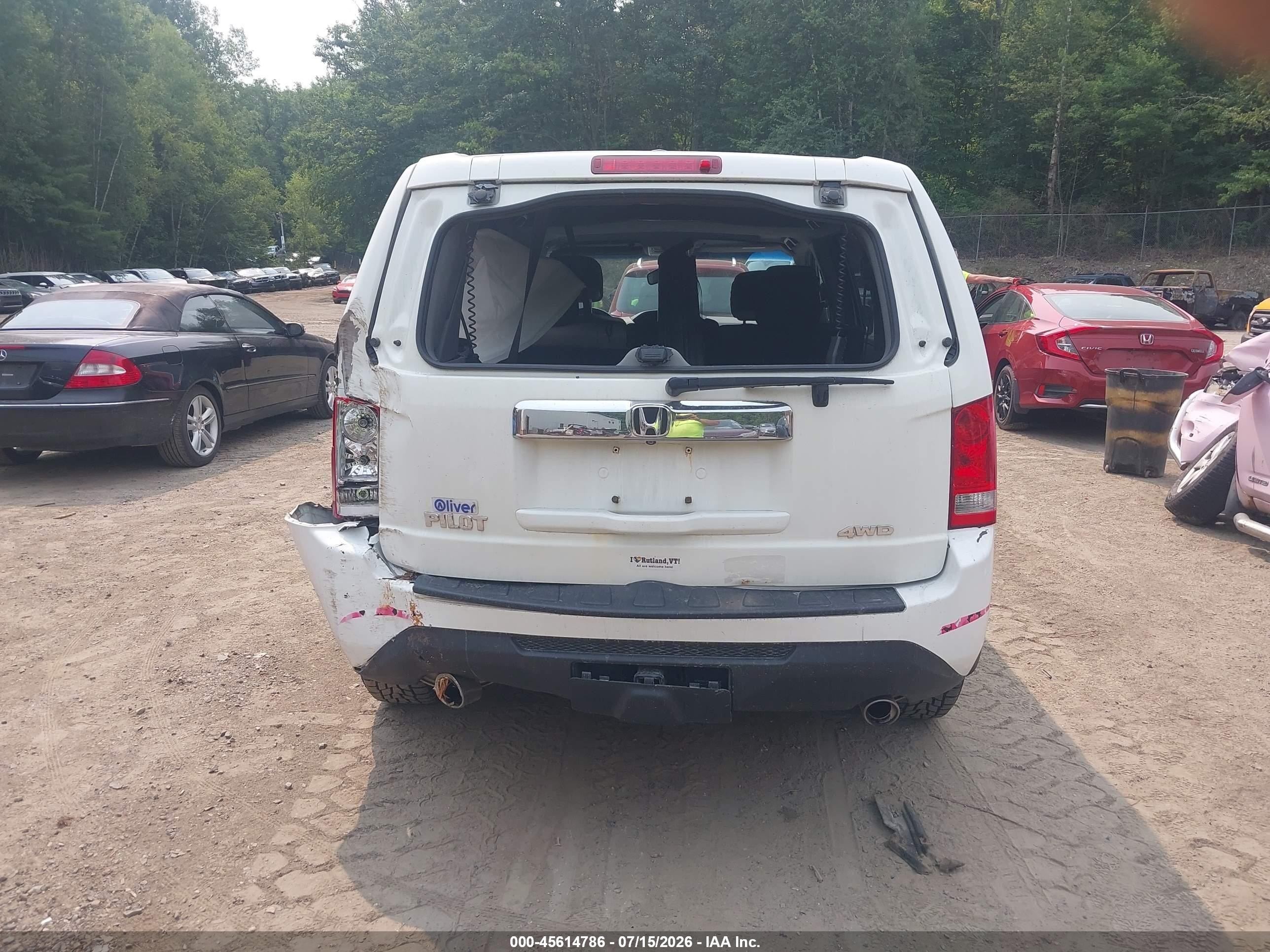 2012 Honda Pilot Ex-l White vin: 5FNYF4H76CB052653