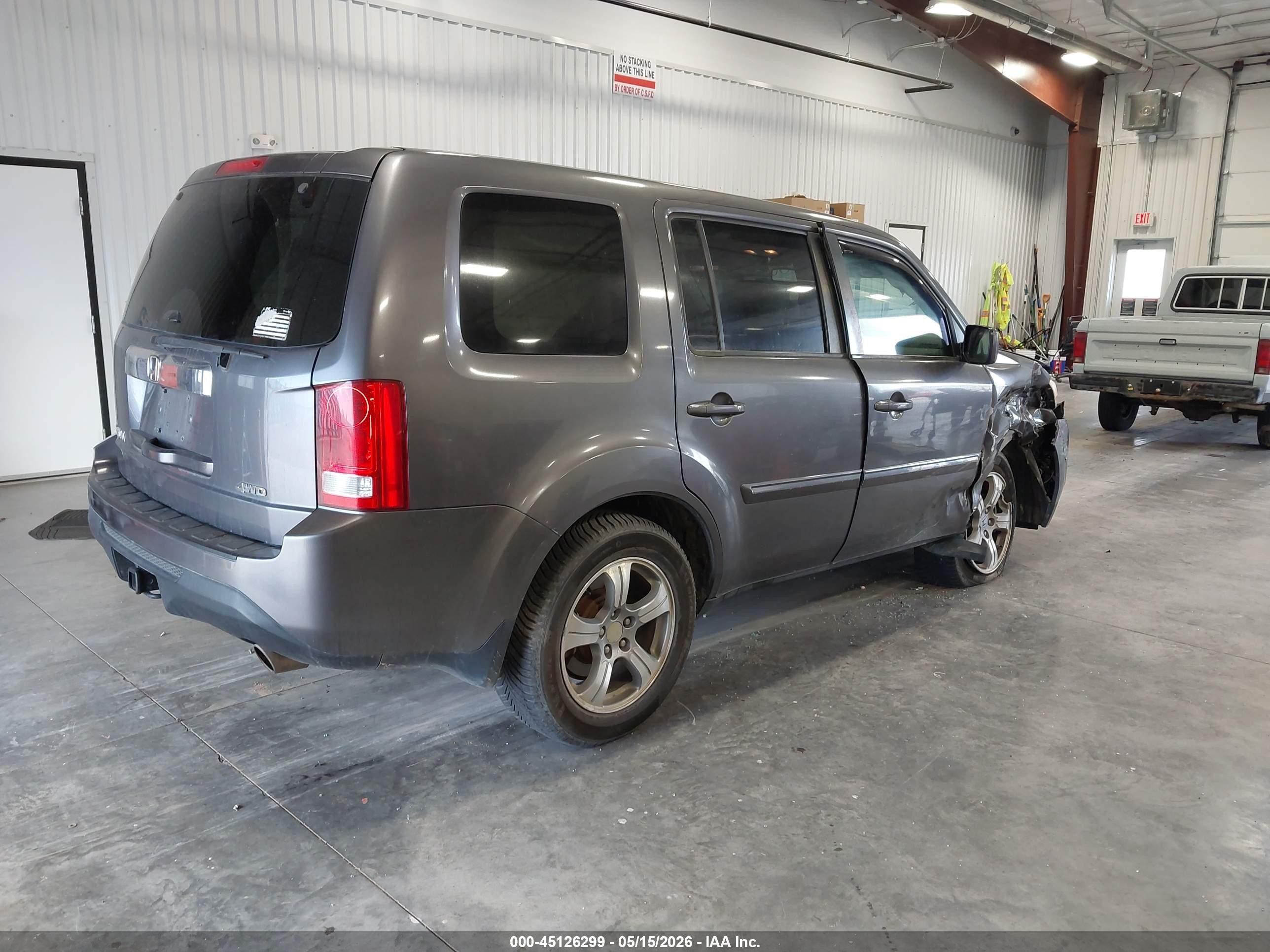 2015 Honda Pilot Ex-l Gray vin: 5FNYF4H76FB054889