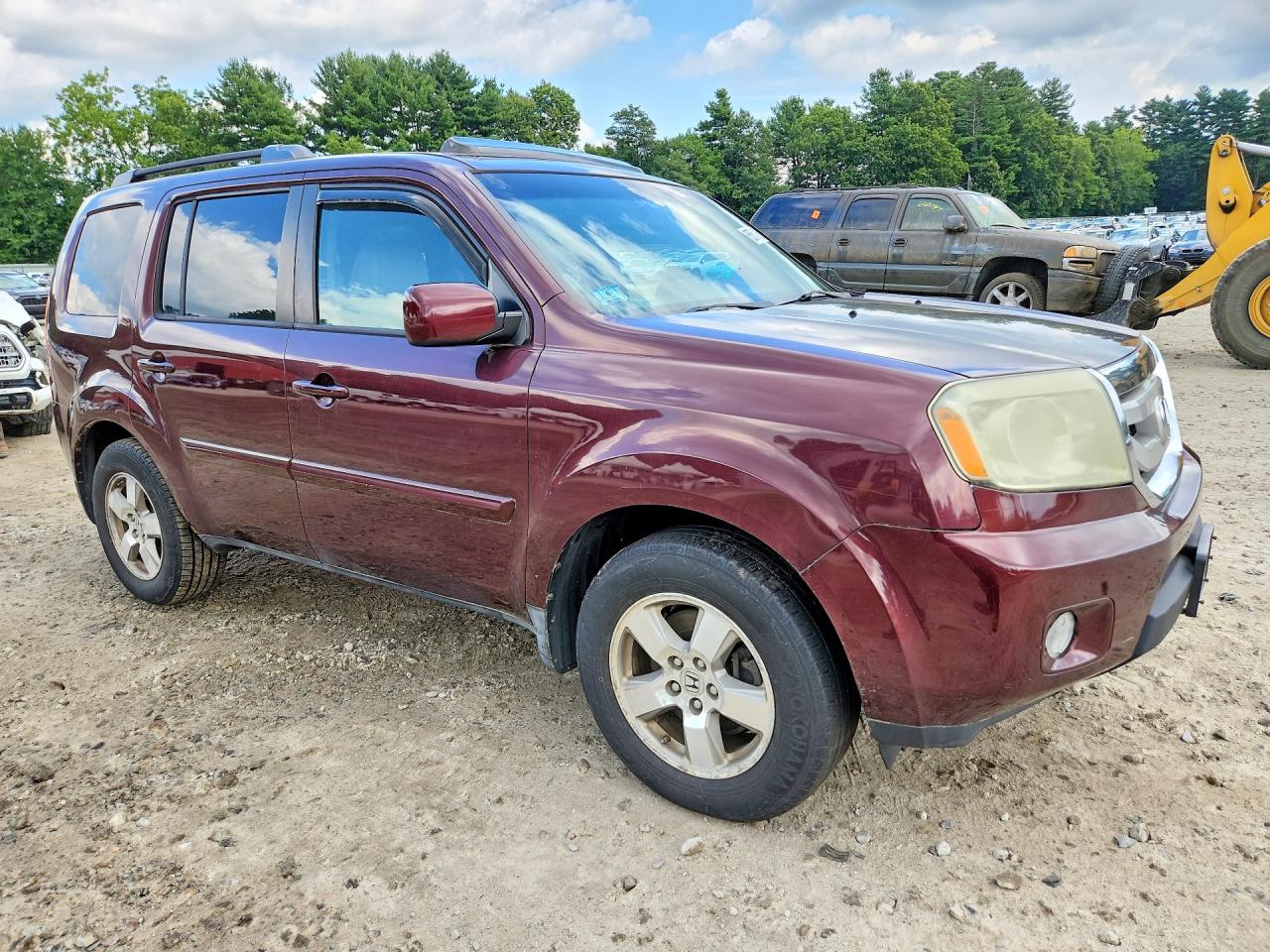 2011 Honda Pilot Exln Burgundy vin: 5FNYF4H77BB006196
