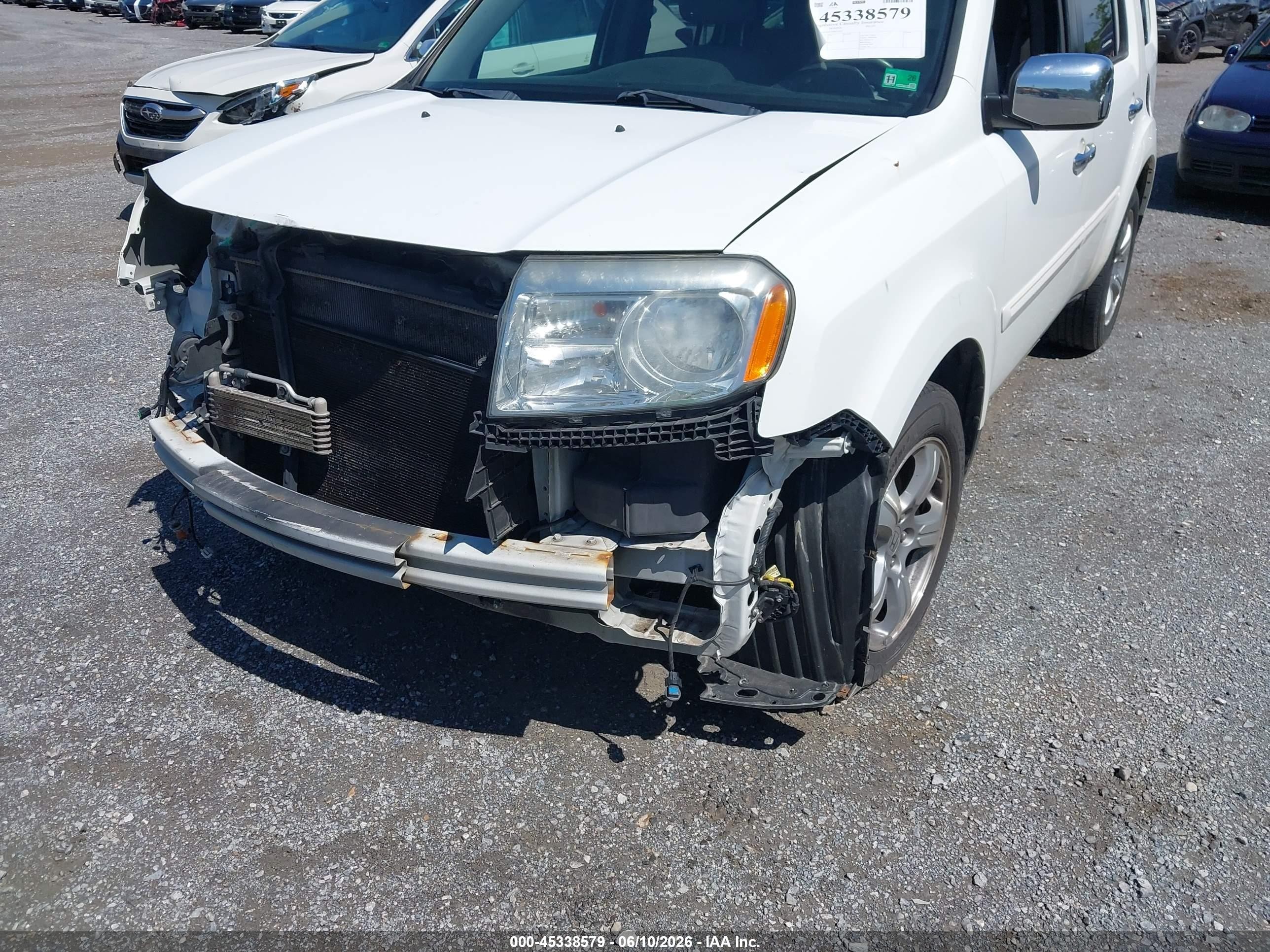 2014 Honda Pilot Ex-l White vin: 5FNYF4H77EB055452