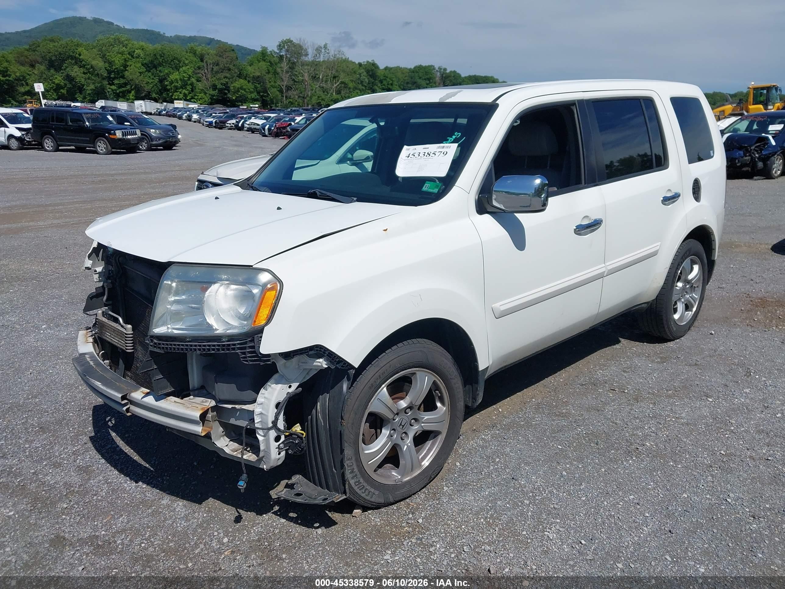 2014 Honda Pilot Ex-l White vin: 5FNYF4H77EB055452
