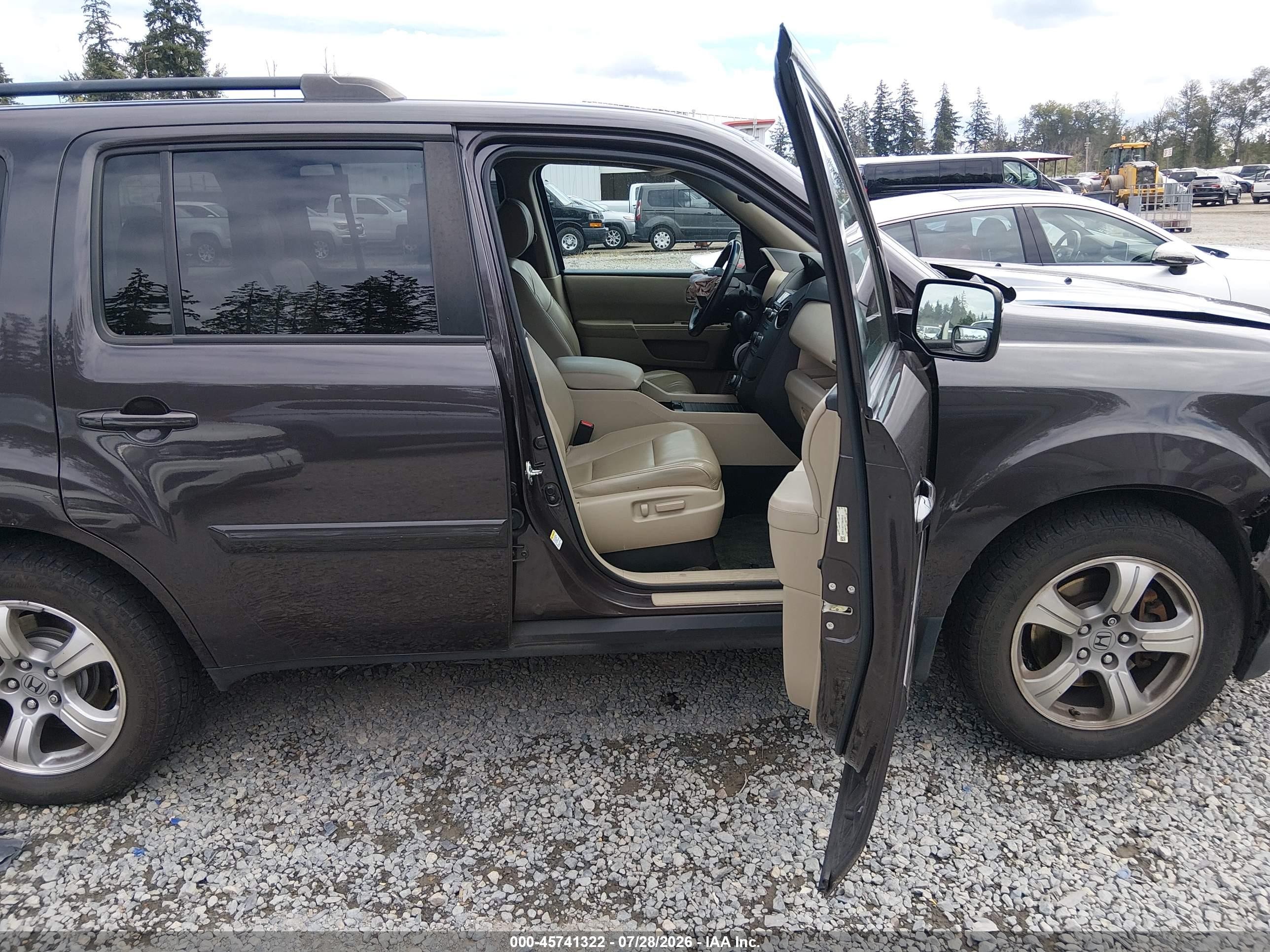 2015 Honda Pilot Ex-l Gray vin: 5FNYF4H77FB049233