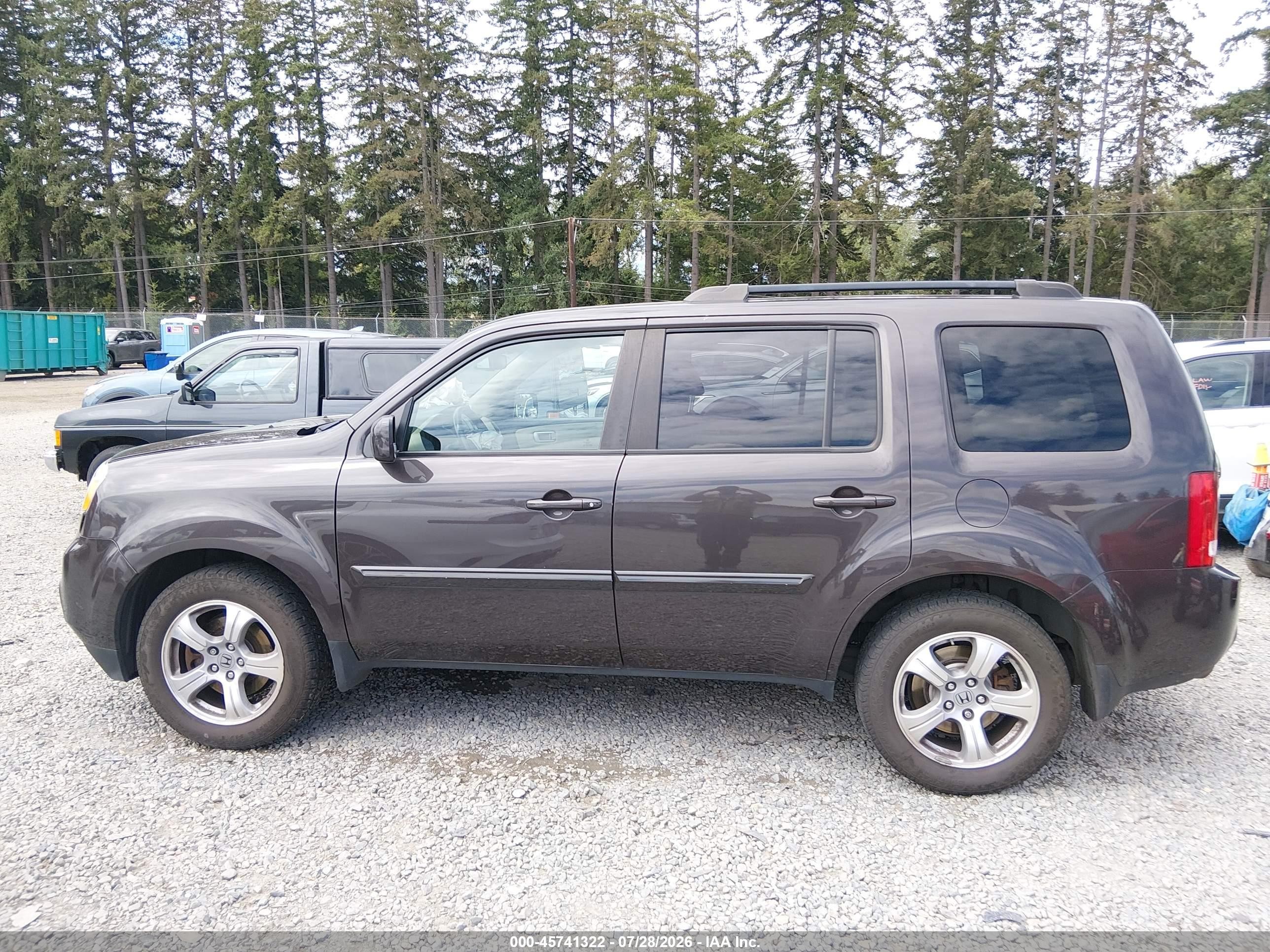 2015 Honda Pilot Ex-l Gray vin: 5FNYF4H77FB049233