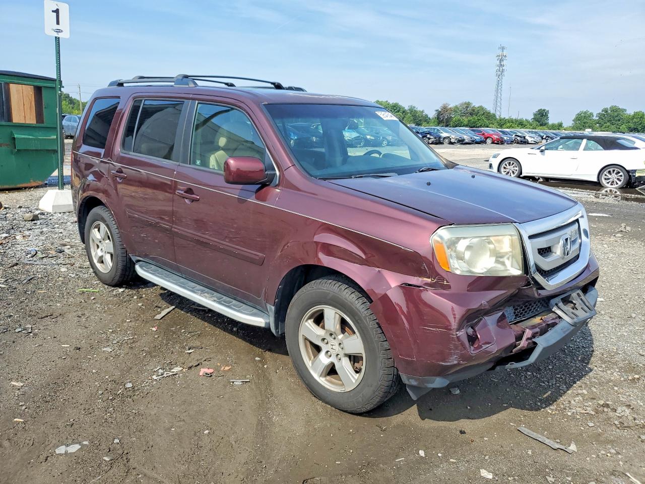 2011 Honda Pilot Exln Burgundy vin: 5FNYF4H78BB020768