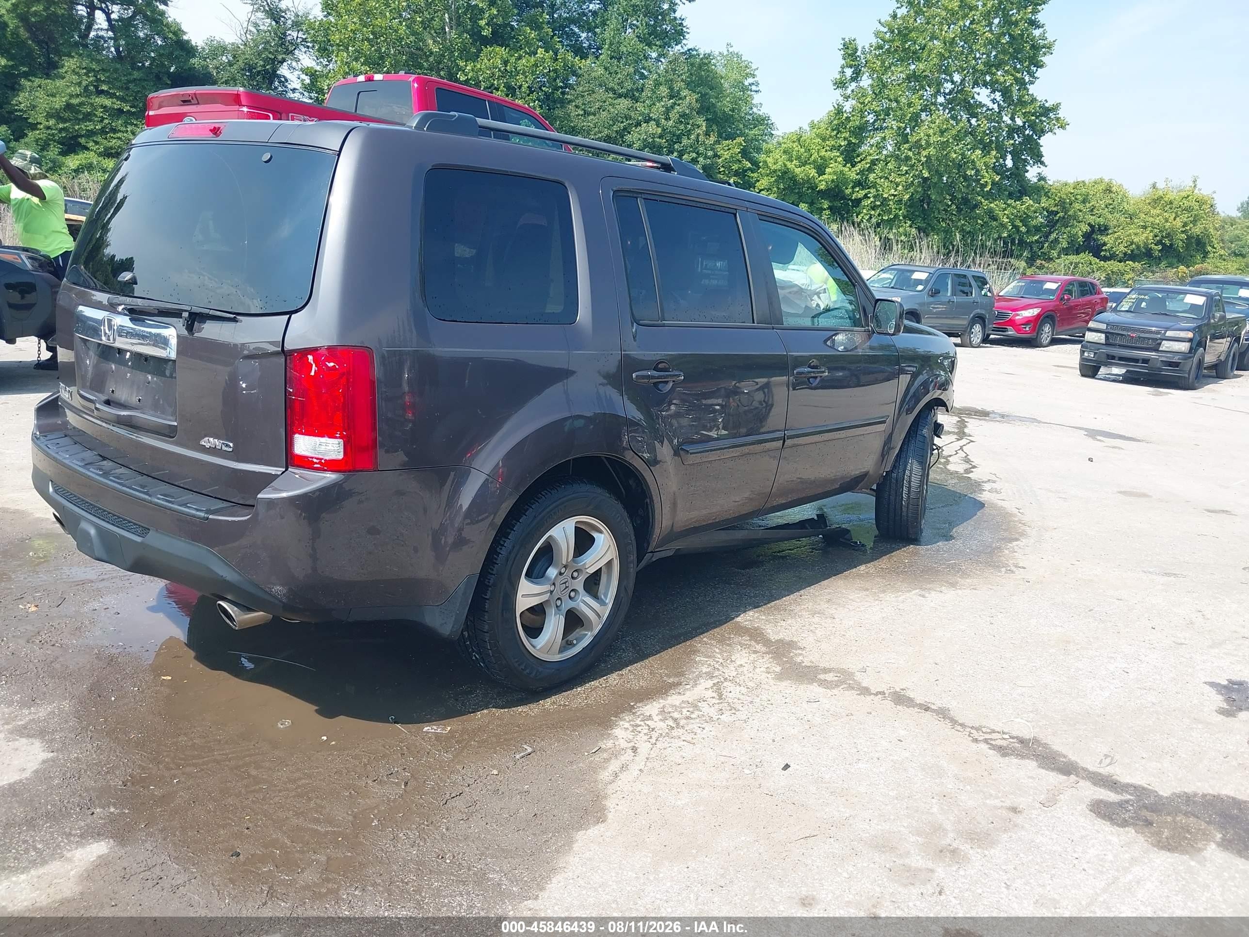 2014 Honda Pilot Ex-l Gray vin: 5FNYF4H78EB035081